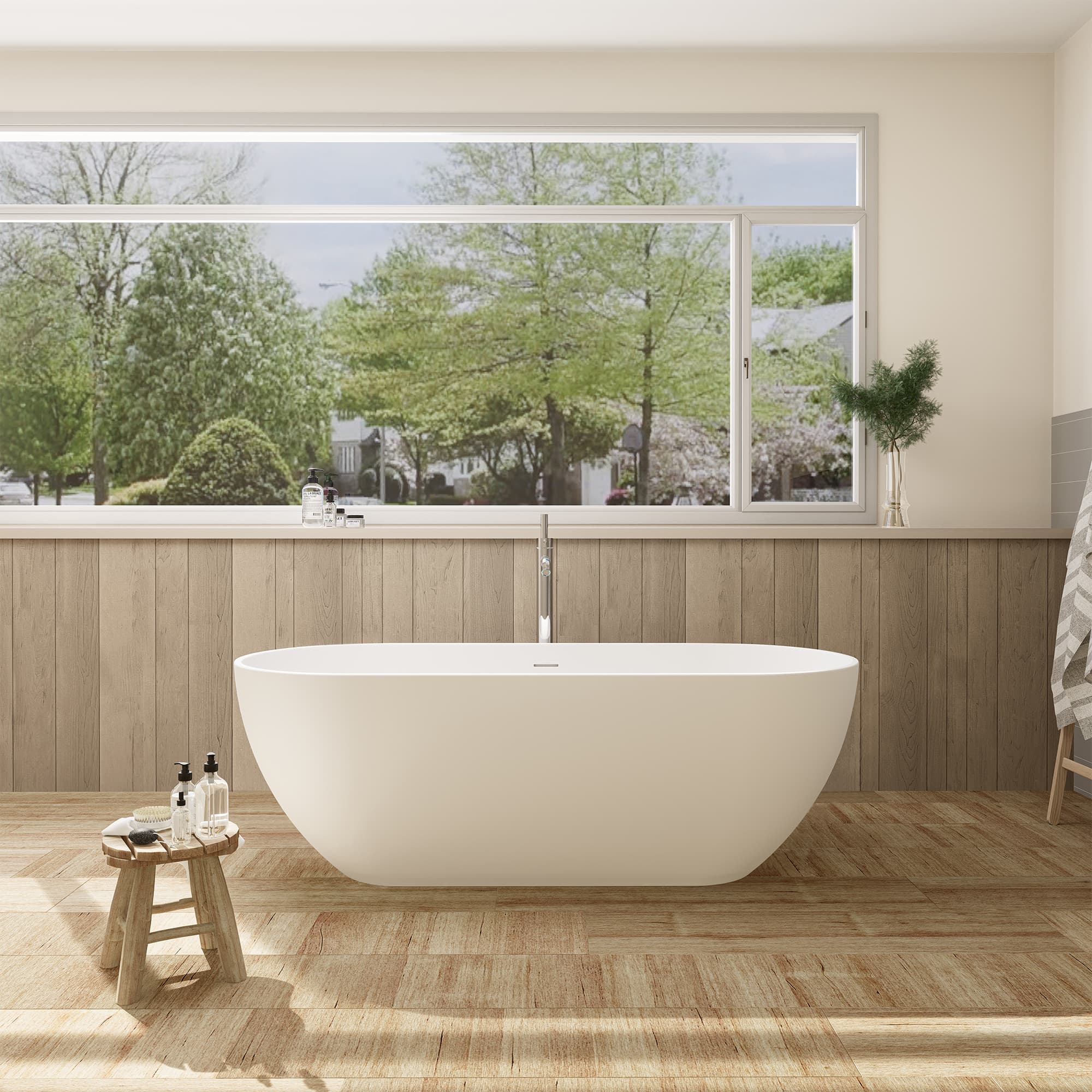 Altair Ryder Solid Surface Freestanding Soaking Bathtub - photo 7 of 26
