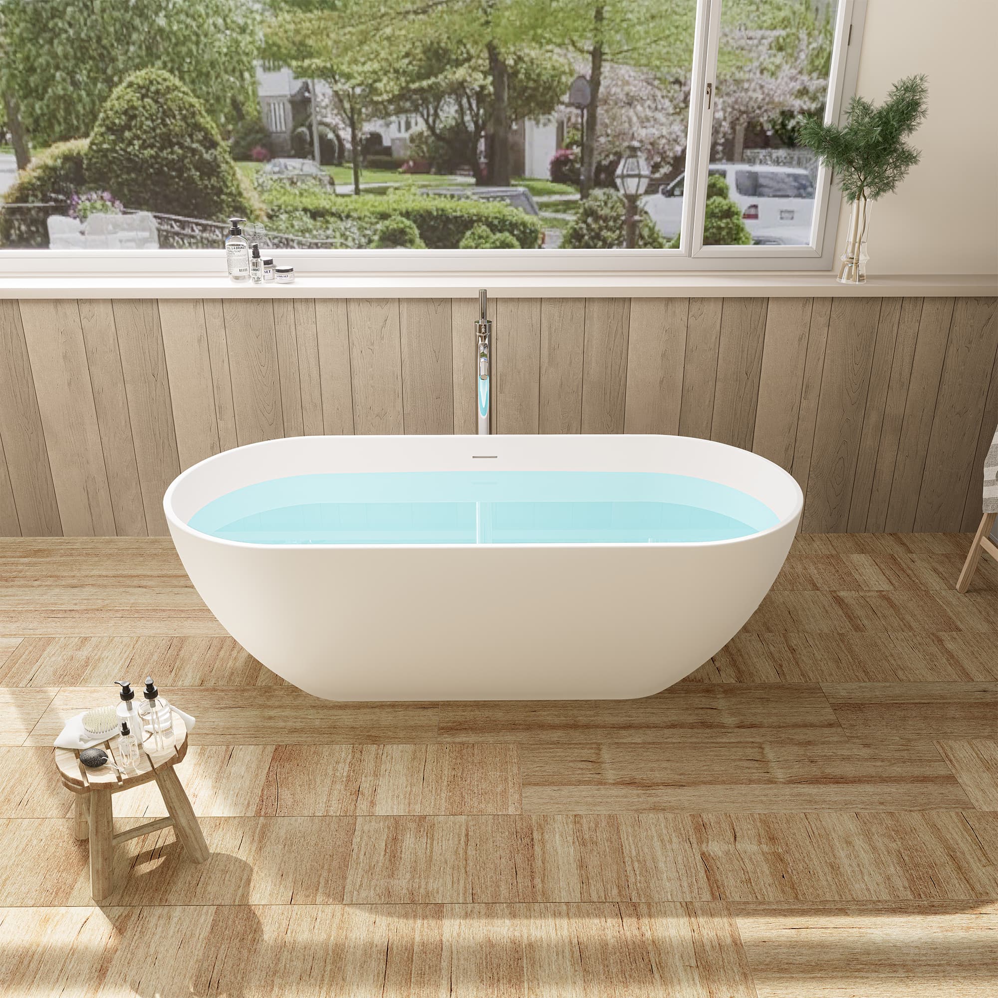 Altair Ryder Solid Surface Freestanding Soaking Bathtub - photo 9 of 26