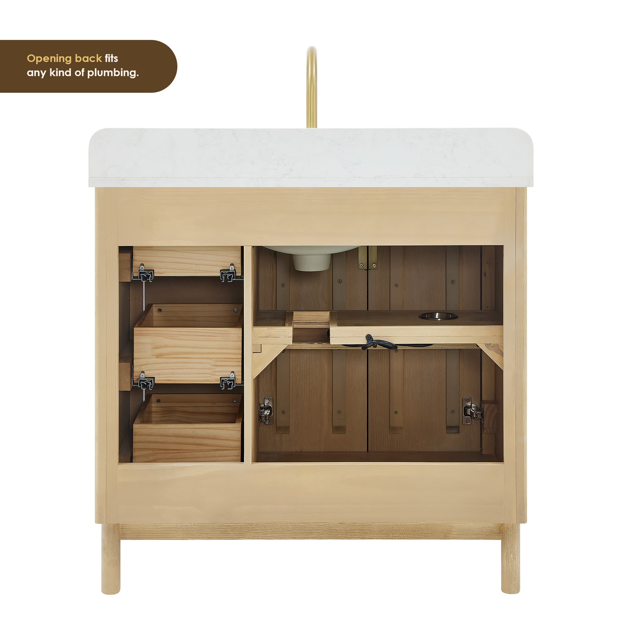 Altair Sierra Freestanding Bathroom Vanity in Washed Light Brown - photo 13 of 13