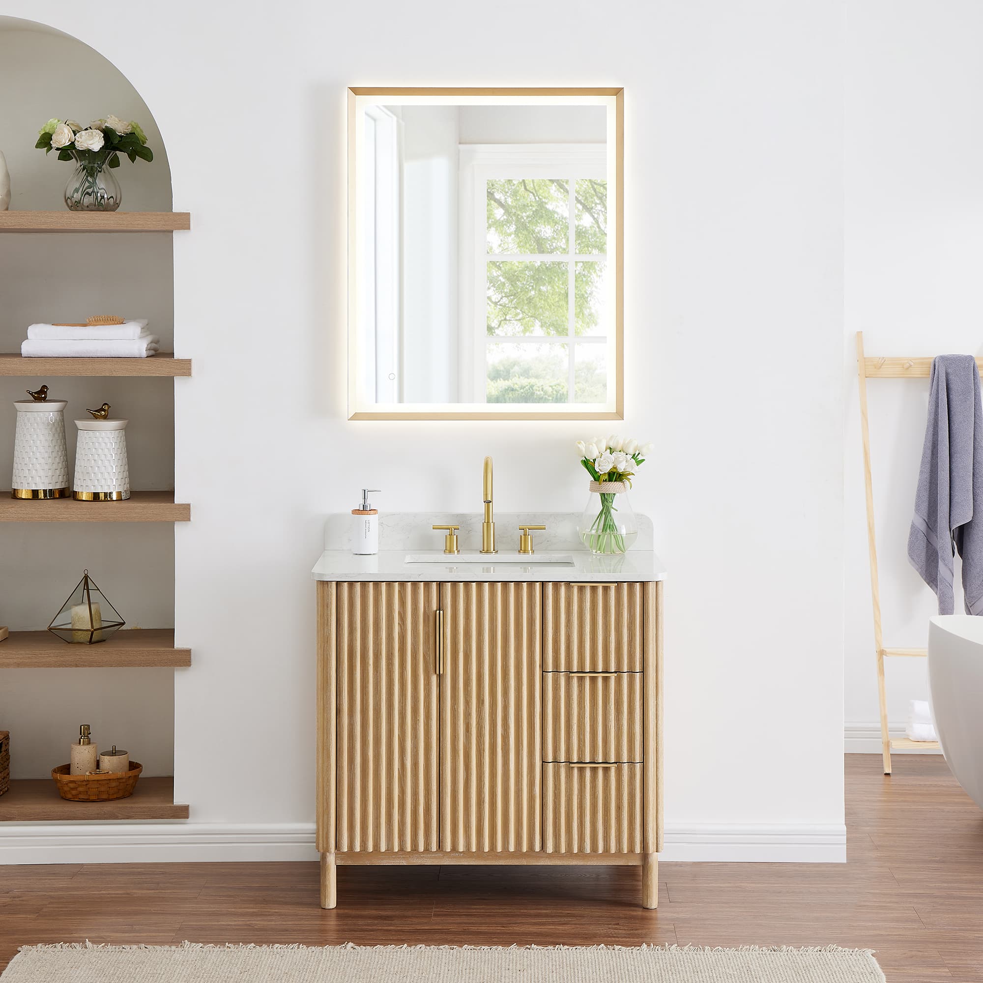 Altair Sierra Freestanding Bathroom Vanity in Washed Light Brown - photo 2 of 13