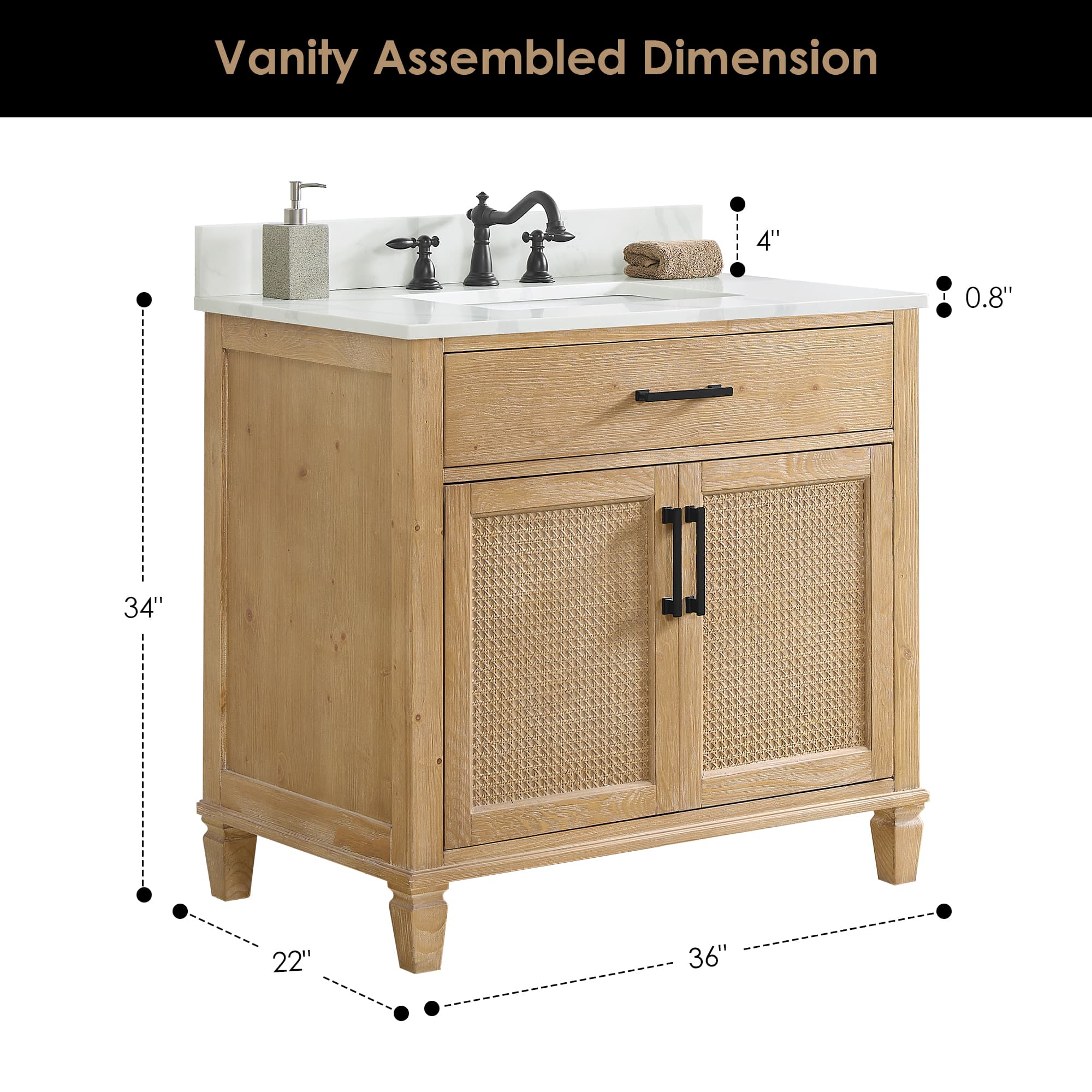 Altair Solana Freestanding Bathroom Vanity in Weathered Fir - photo 12 of 14