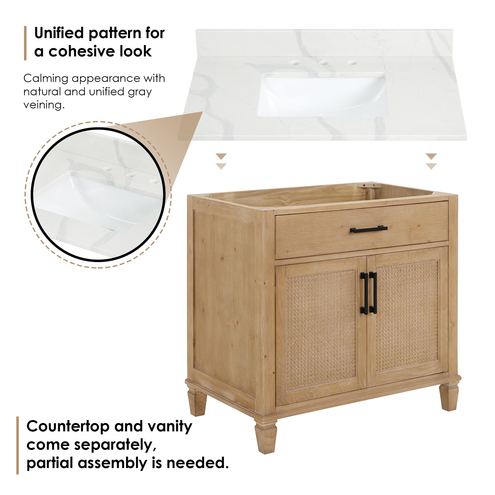 Altair Solana Freestanding Bathroom Vanity in Weathered Fir - photo 14 of 14