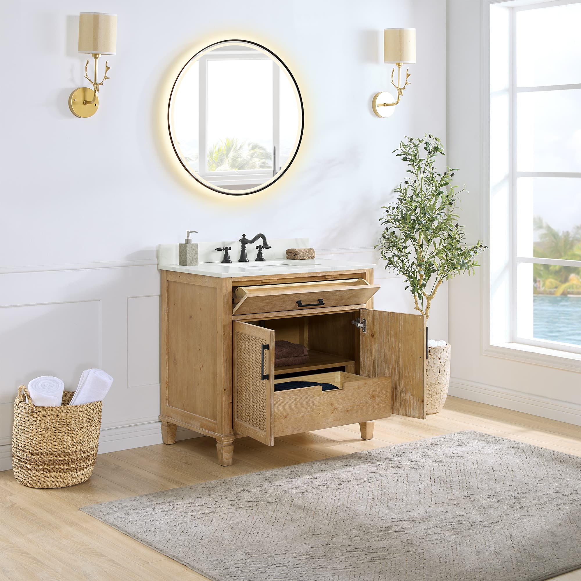 Altair Solana Freestanding Bathroom Vanity in Weathered Fir - photo 4 of 14