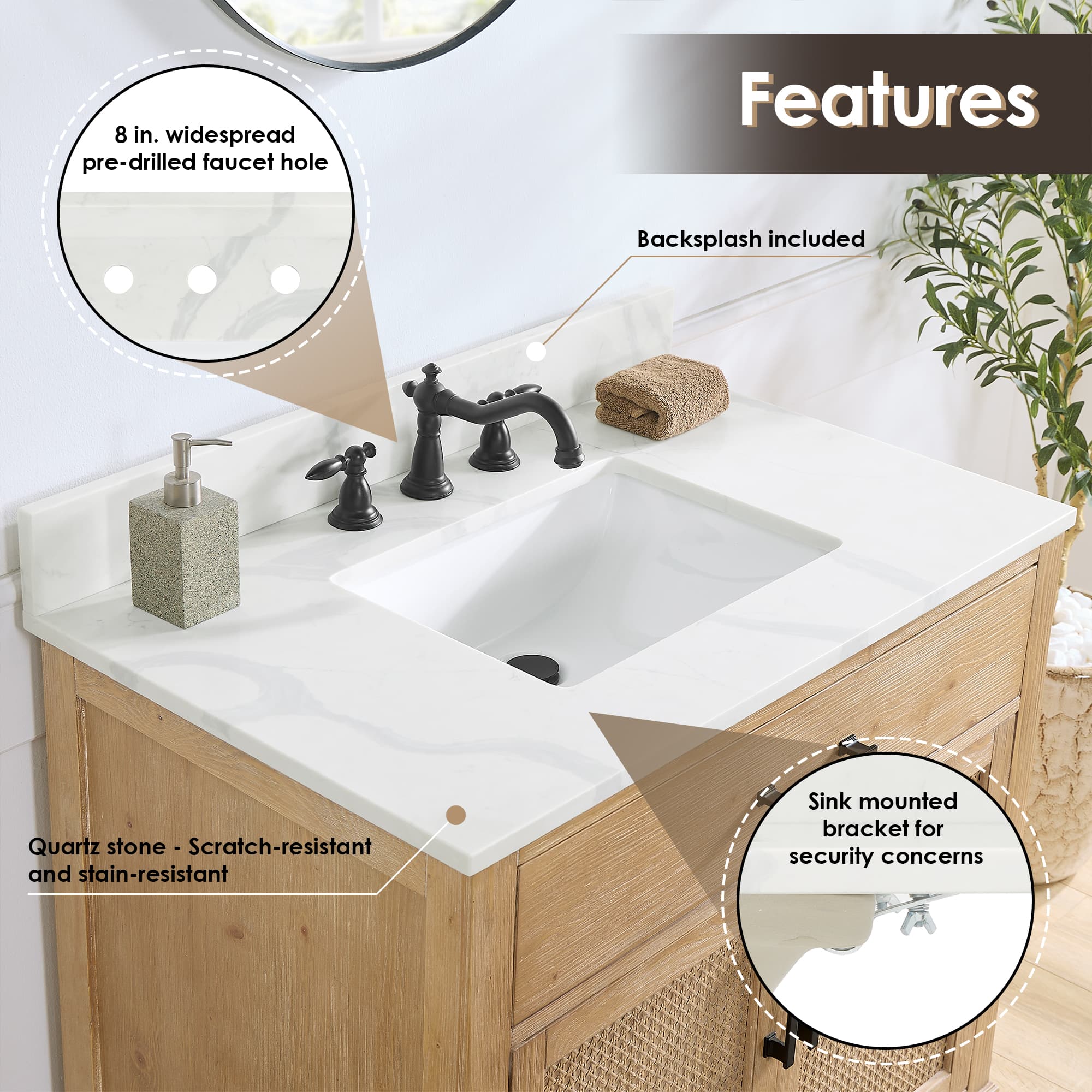 Altair Solana Freestanding Bathroom Vanity in Weathered Fir - photo 5 of 14