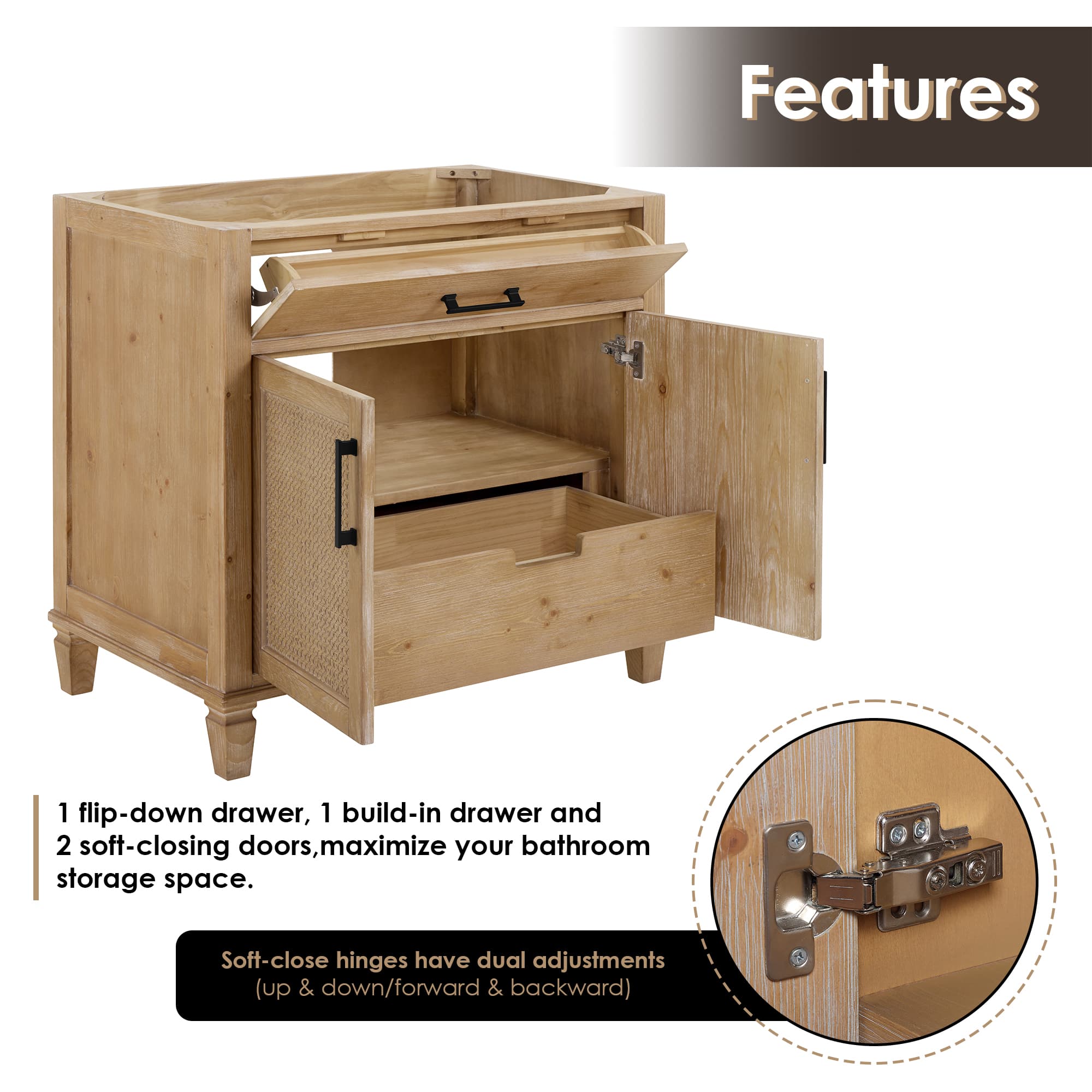 Altair Solana Freestanding Bathroom Vanity in Weathered Fir - photo 6 of 14