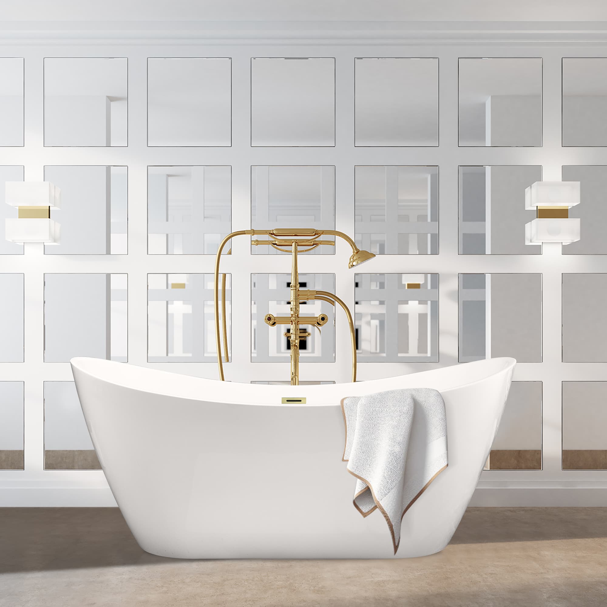 Altair Vansza 67 Inch Acrylic Soaking Bathtub - photo 10 of 13