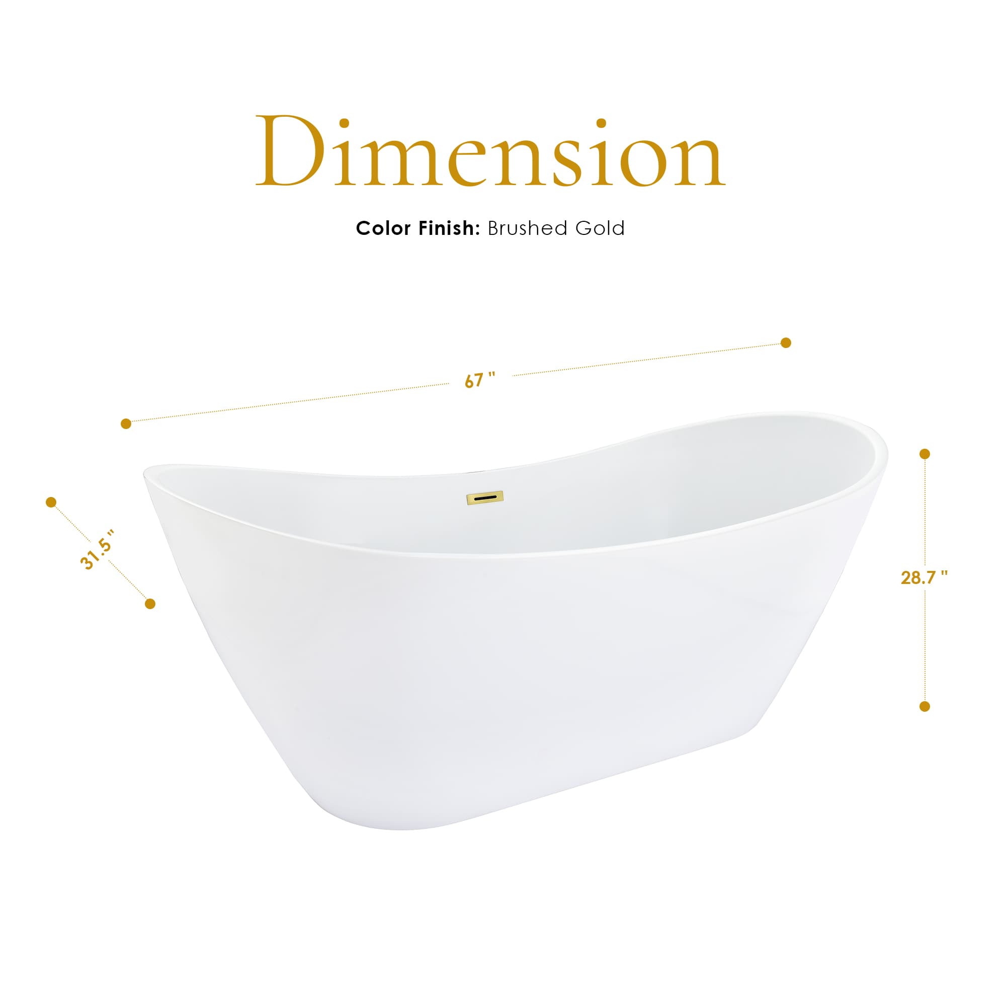 Altair Vansza 67 Inch Acrylic Soaking Bathtub - photo 13 of 13