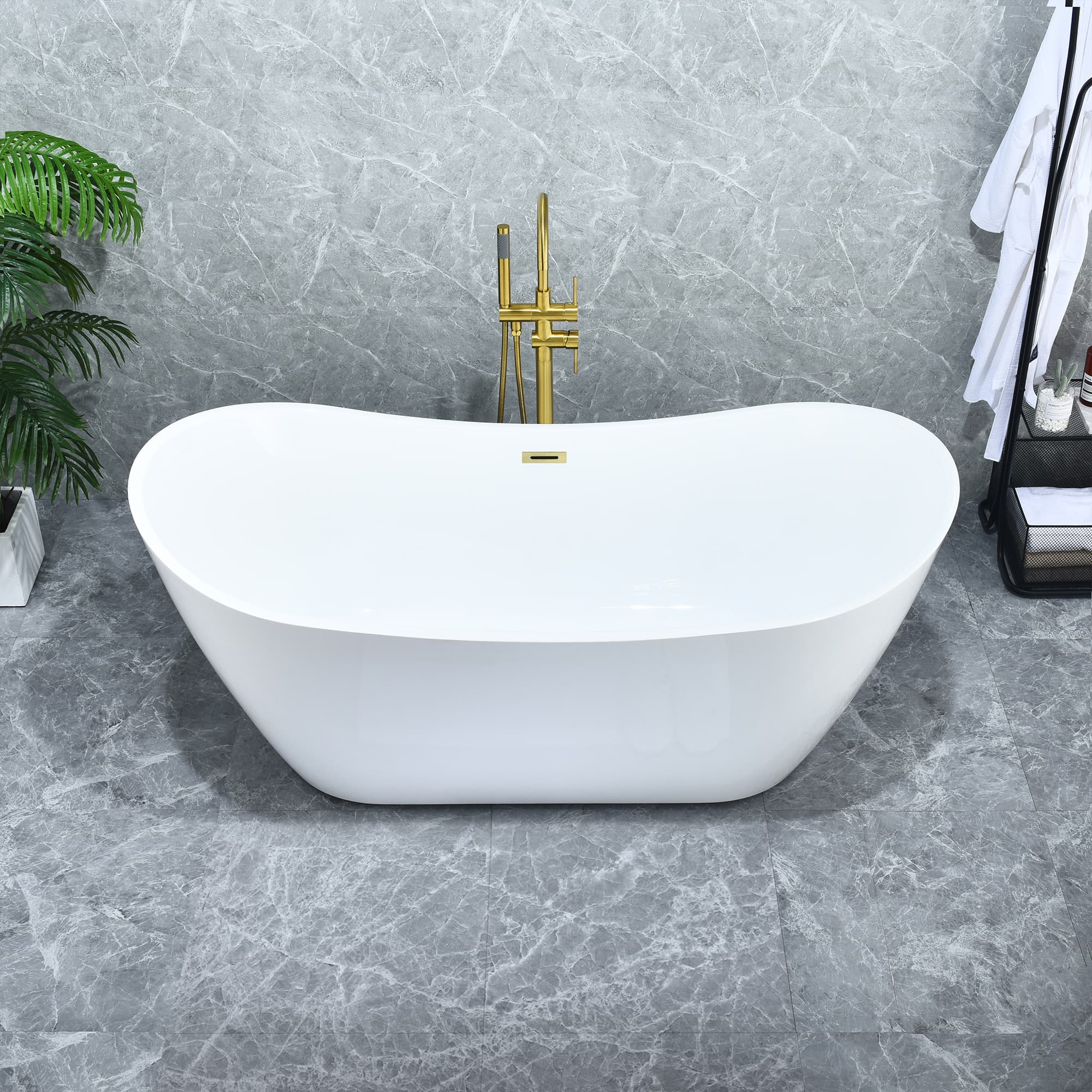 Altair Vansza 67 Inch Acrylic Soaking Bathtub - photo 6 of 13