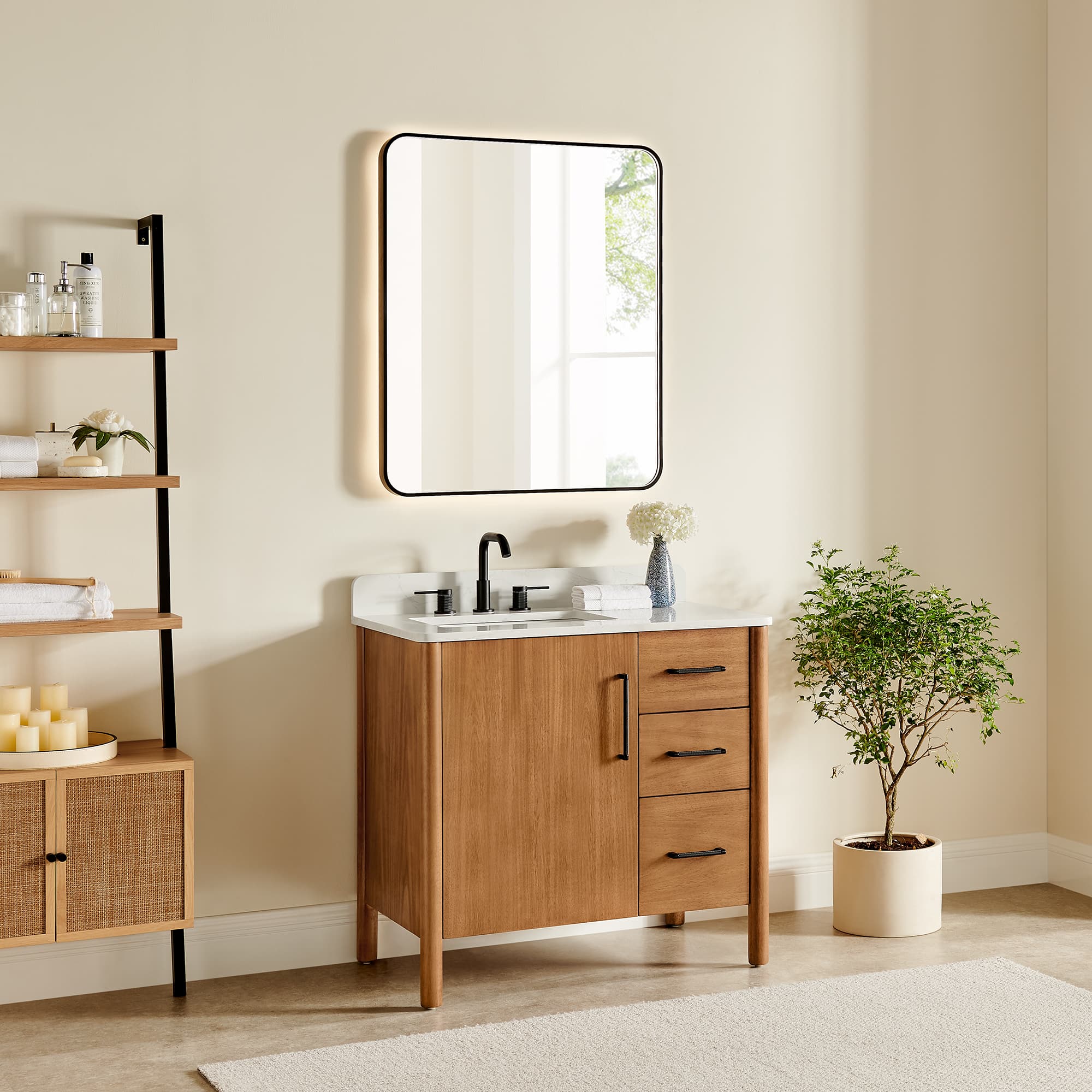Altair Velora Freestanding Bathroom Vanity in Mango Brown - photo 3 of 17