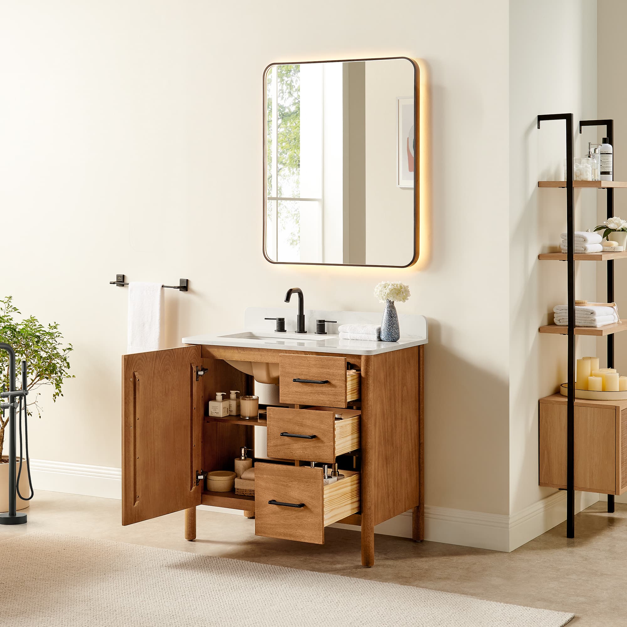 Altair Velora Freestanding Bathroom Vanity in Mango Brown - photo 4 of 17