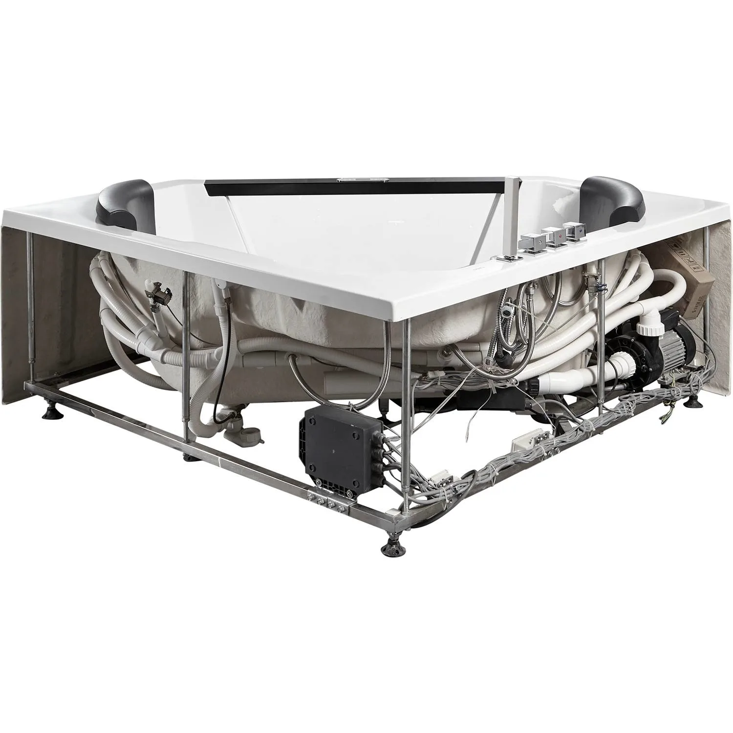 EAGO AM156ETL 5 ft 2 Person Acrylic Corner Whirlpool Bathtub - image 5