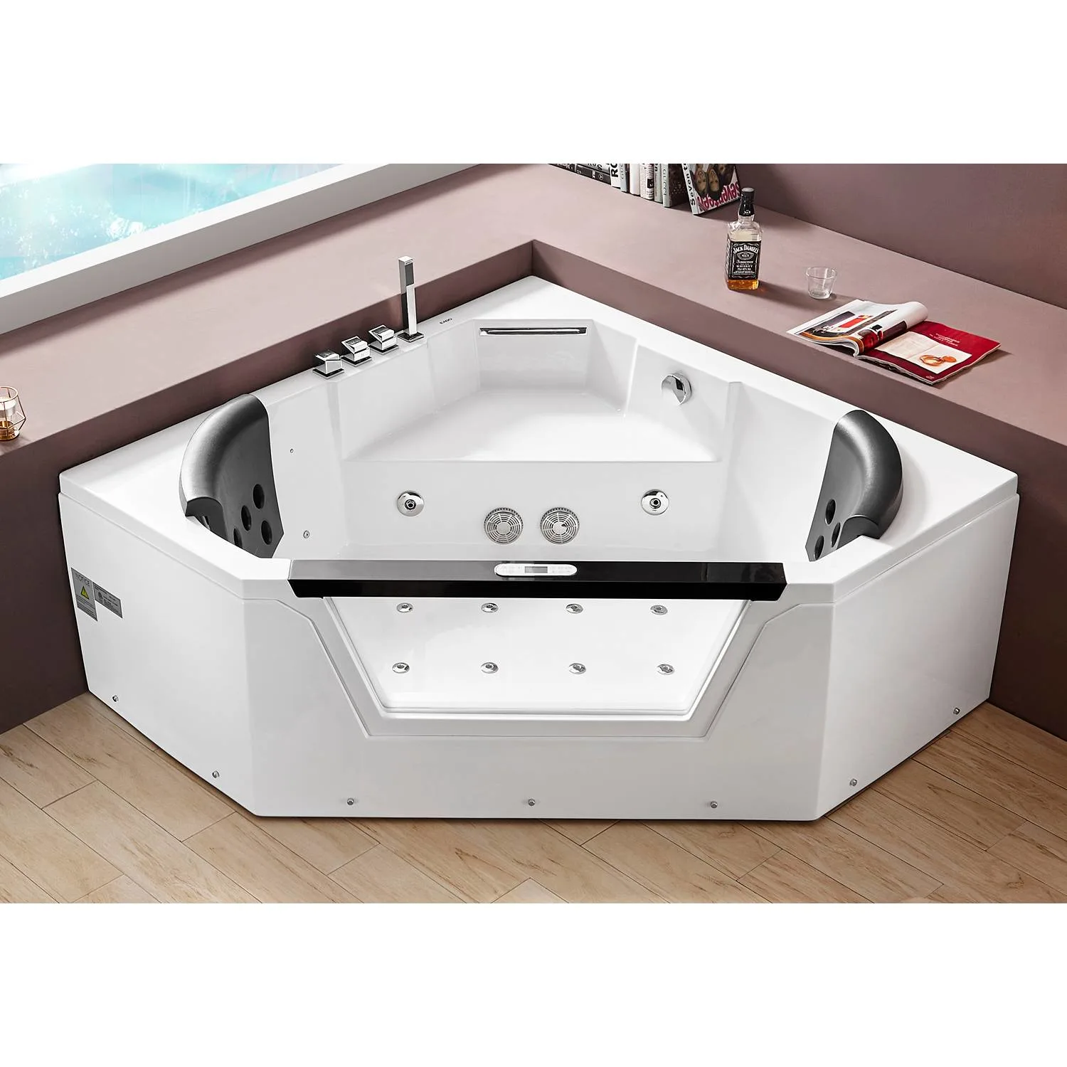EAGO AM156ETL 5 ft 2 Person Acrylic Corner Whirlpool Bathtub - image 10