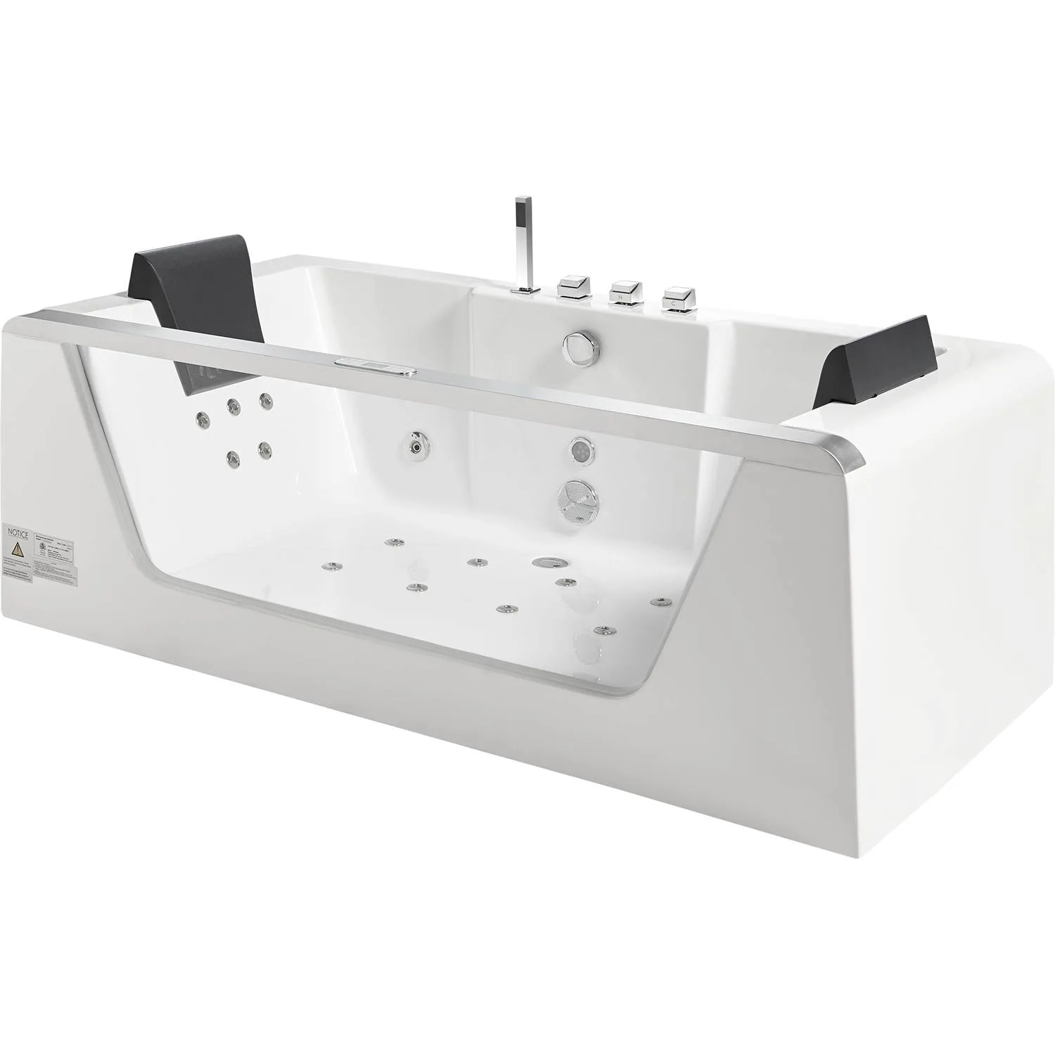EAGO AM196ETL 6 ft 2 Person Acrylic Rectangular Whirlpool Bathtub - image 1