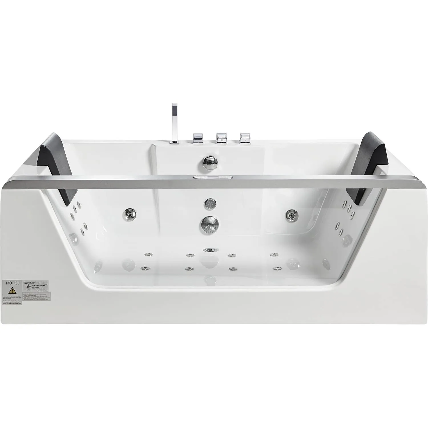 EAGO AM196ETL 6 ft 2 Person Acrylic Rectangular Whirlpool Bathtub - image 2