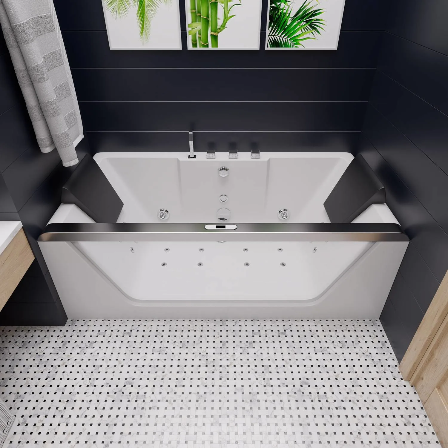 EAGO AM196ETL 6 ft 2 Person Acrylic Rectangular Whirlpool Bathtub - image 12