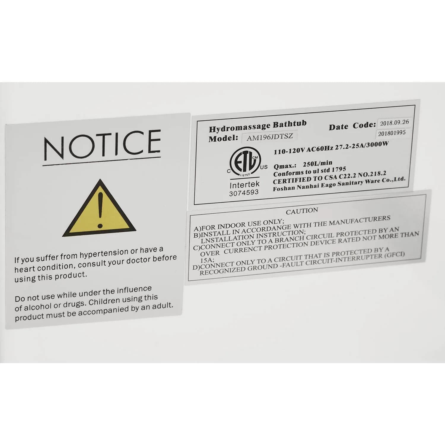 EAGO AM196ETL 6 ft 2 Person Acrylic Rectangular Whirlpool Bathtub - image 13