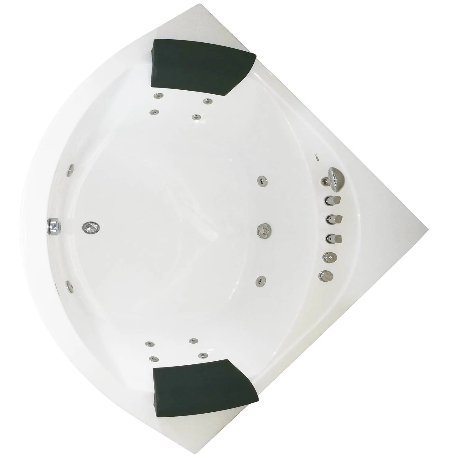 EAGO AM200 59 in Round Double Seat Corner Whirlpool Bathtub With Fixtures - image 4
