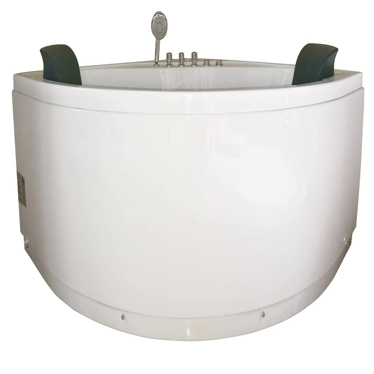 EAGO AM200 59 in Round Double Seat Corner Whirlpool Bathtub With Fixtures - image 5