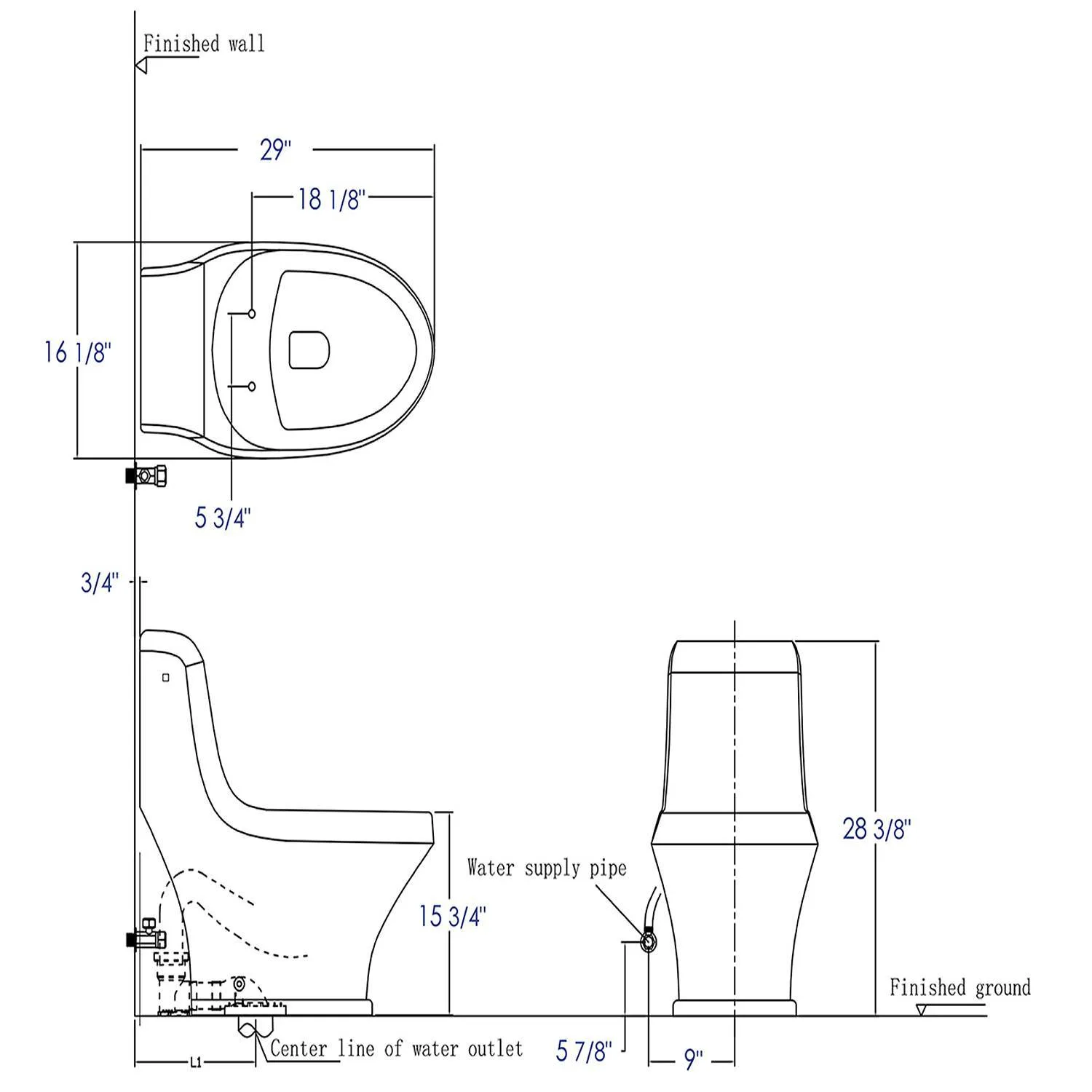 EAGO TB133 Single Flush Ceramic Toilet - image 7