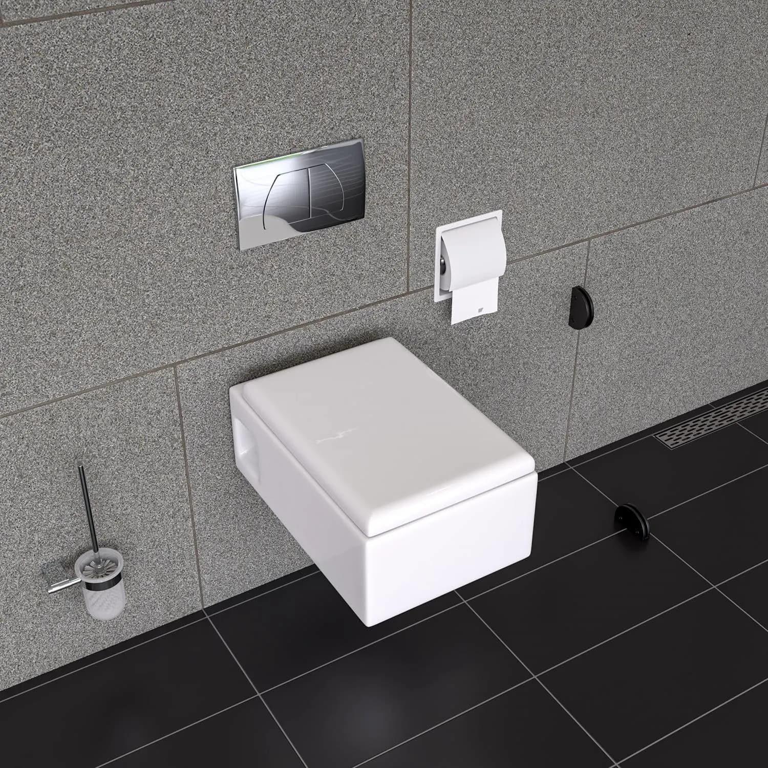 EAGO WD333 Square Modern Dual Flush Wall Mounted Toilet Bowl - image 10