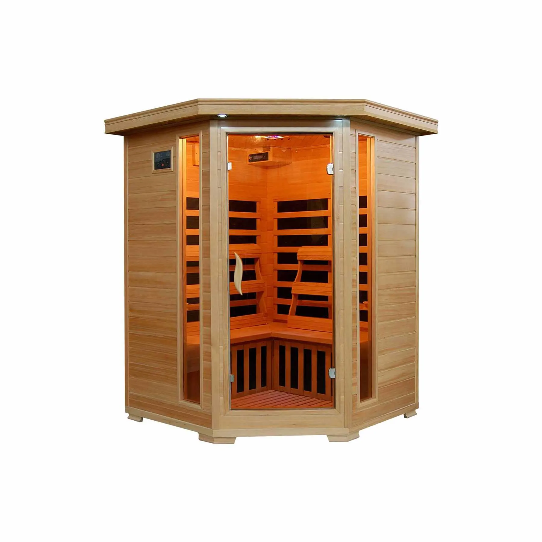 HeatWave Santa Fe 3 Person 7 Carbon Corner Indoor Infrared Sauna - image 1