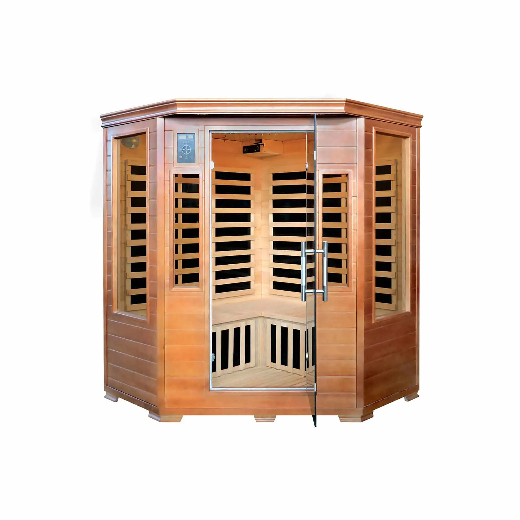 HeatWave Majestic 3 Person 7 Carbon Corner Indoor Low-EMF FAR Infrared Sauna - image 1