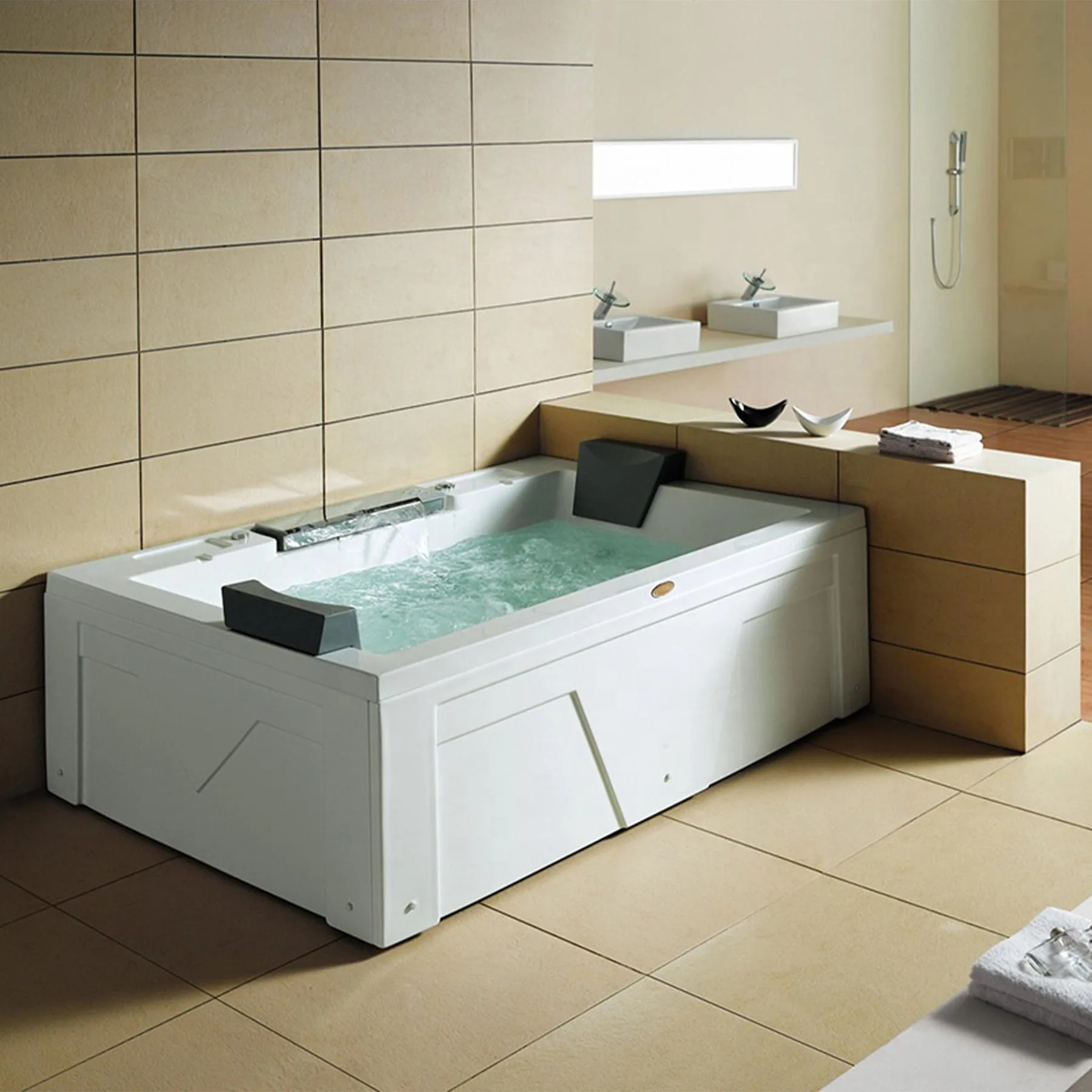 Mesa Grandios 2 Person 12 Jetted Rectangular Whirlpool Bathtub - image 1