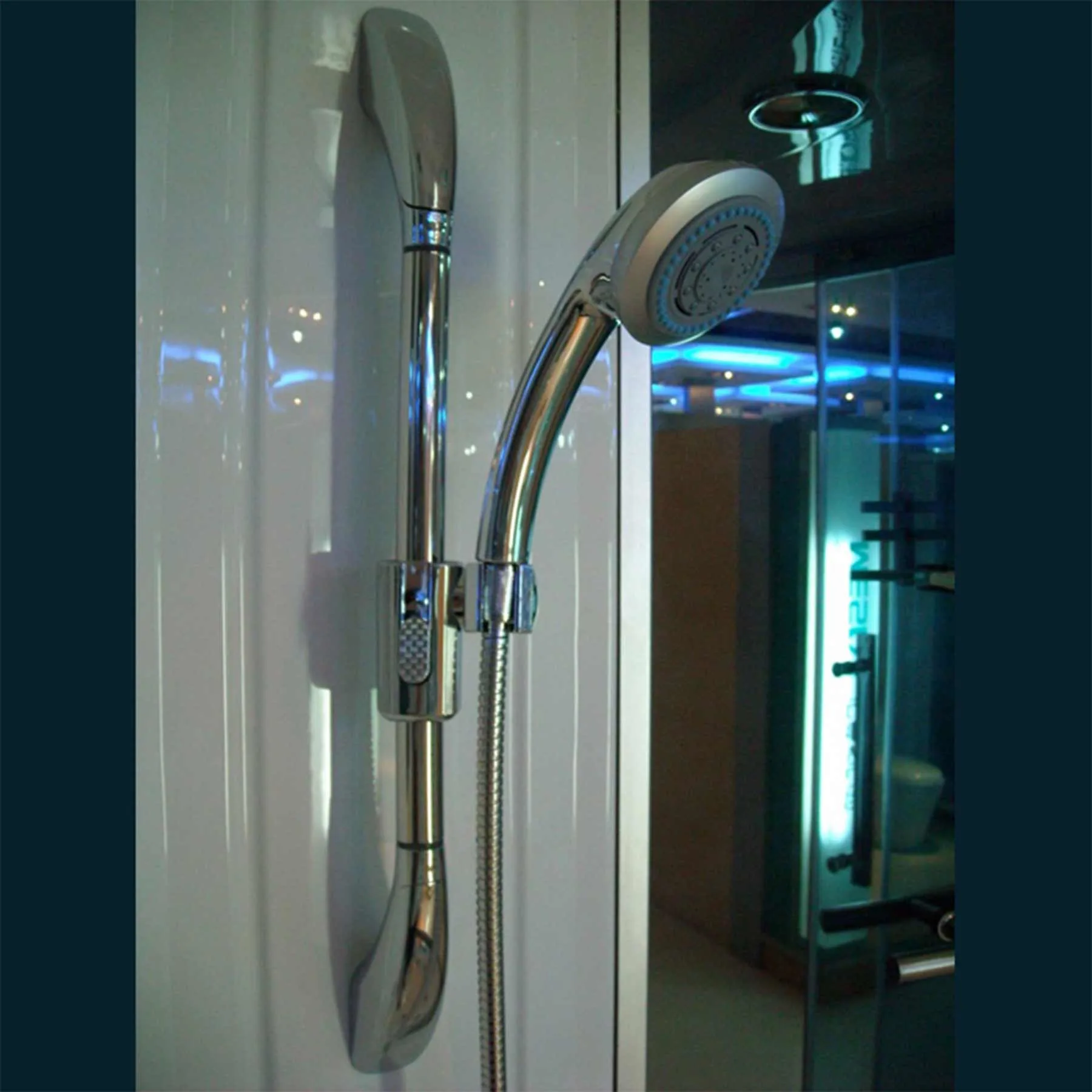Mesa WS-702A 61L x 61W x 89H Jetted Tub Blue Glass Steam Shower - image 2