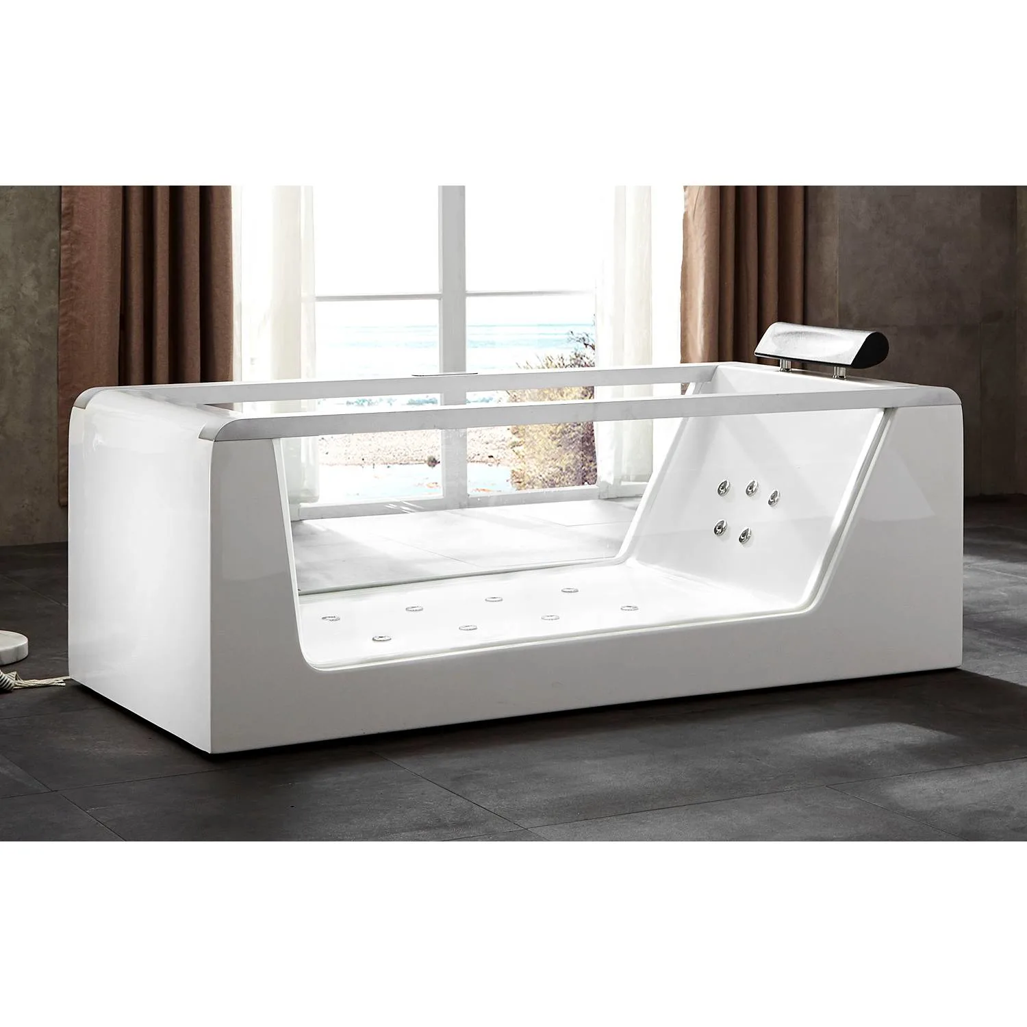 EAGO AM152ETL Clear Acrylic Rectangular Whirlpool Bathtub - image 11
