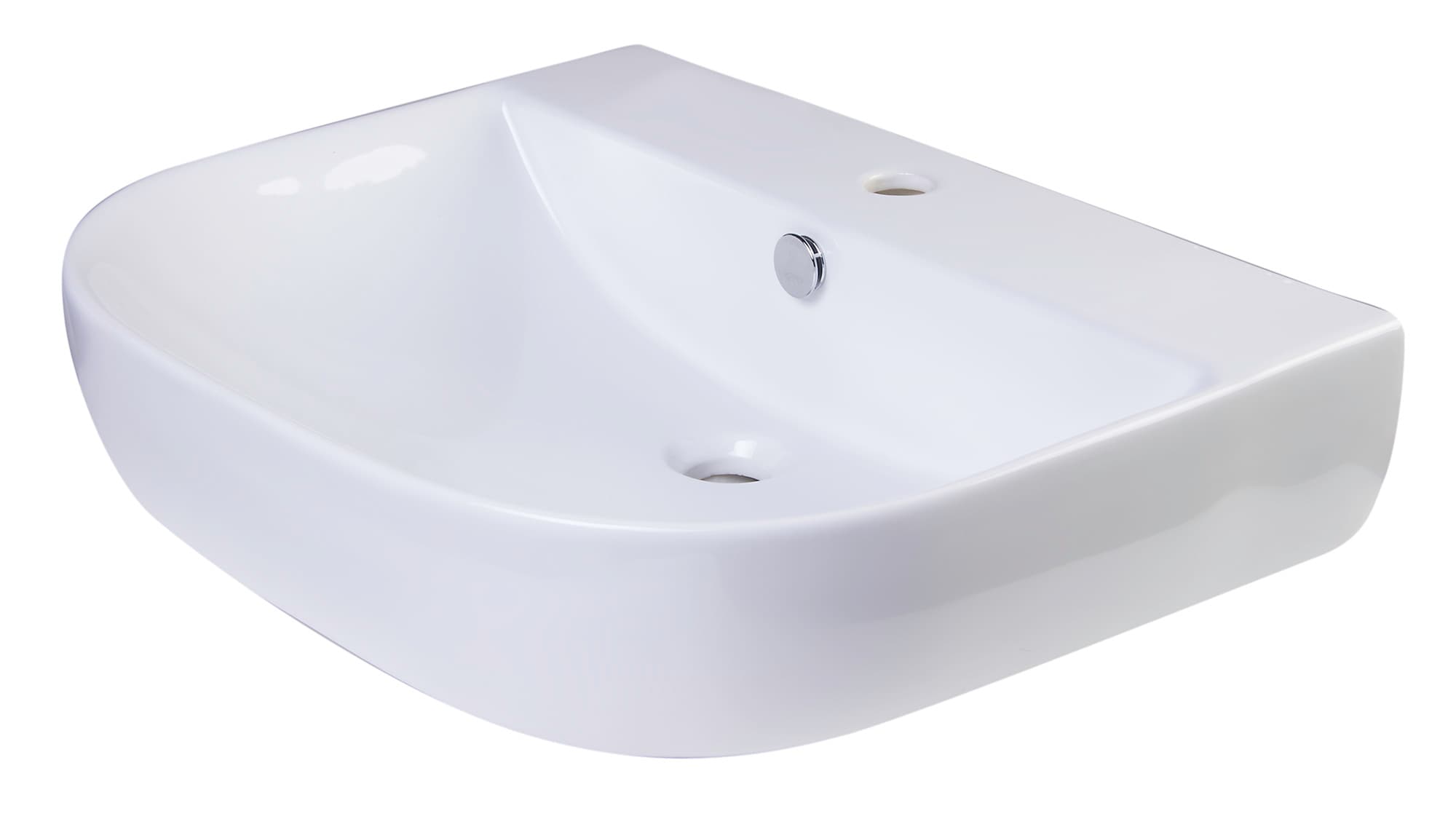 ALFI AB111 24" White D-Bowl Porcelain Wall Mounted Bathroom Sink - image 1