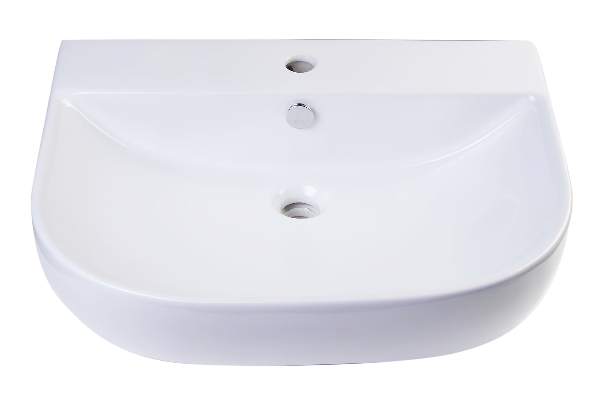 ALFI AB111 24" White D-Bowl Porcelain Wall Mounted Bathroom Sink - image 2