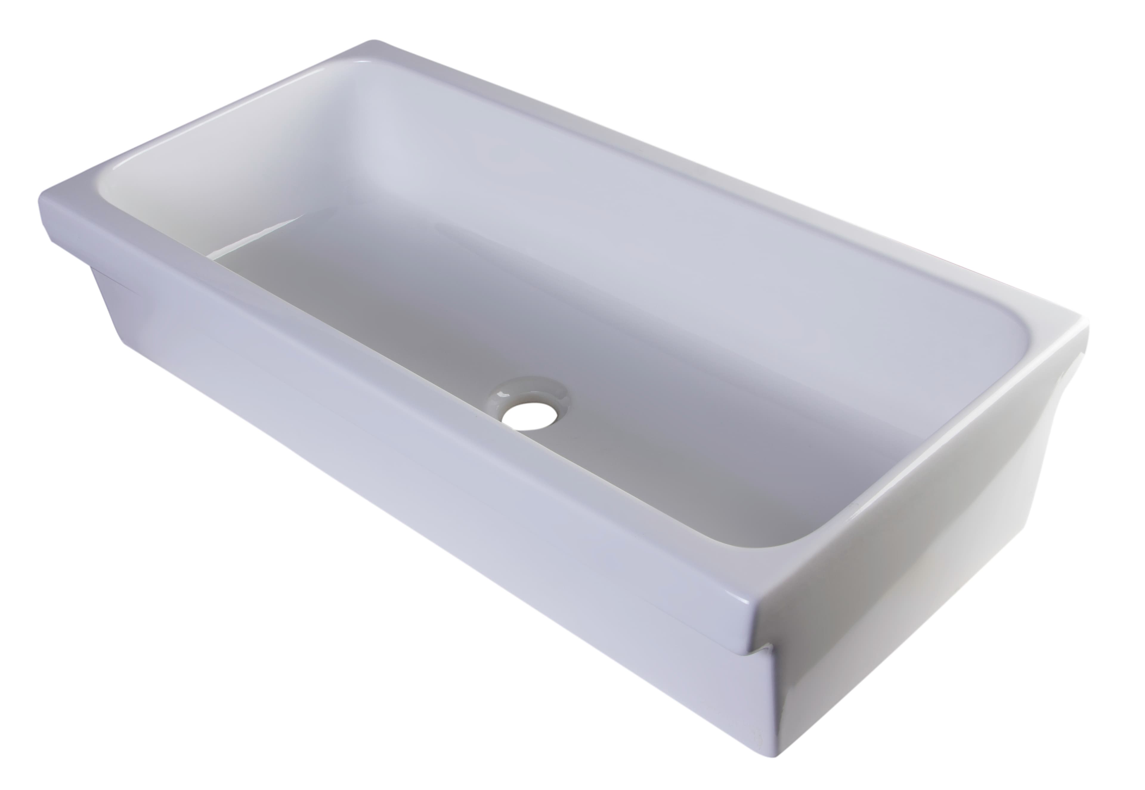 ALFI AB36TR 36" White Fireclay Bath Trough Bathroom Sink - image 6