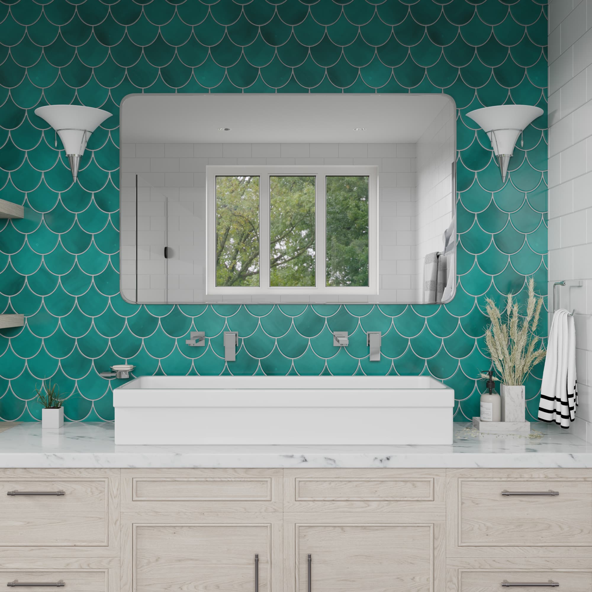 ALFI AB48TR 48" White Above Mount Fireclay Bath Trough Bathroom Sink - image 3