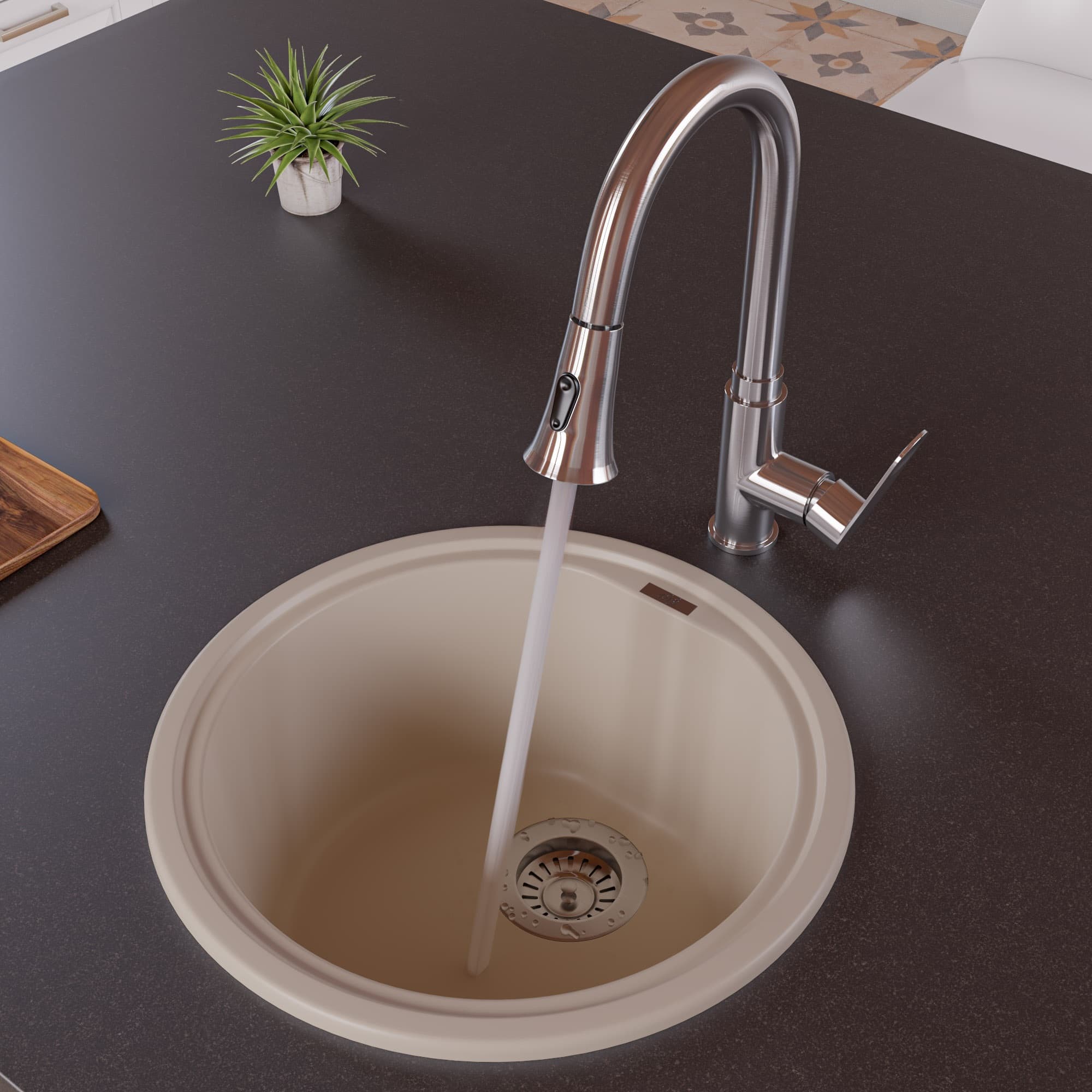 ALFI AB1717DI Round Granite Composite Kitchen Sink - image 1