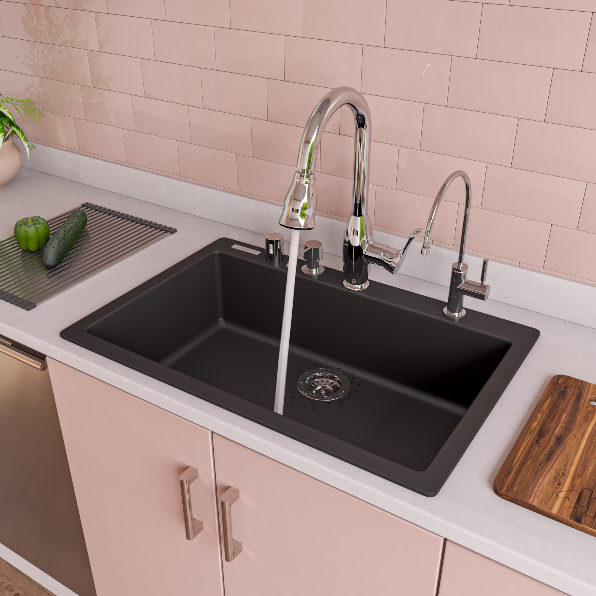 ALFI AB3020DI 30" Single Bowl Granite Composite Drop-In Kitchen Sink