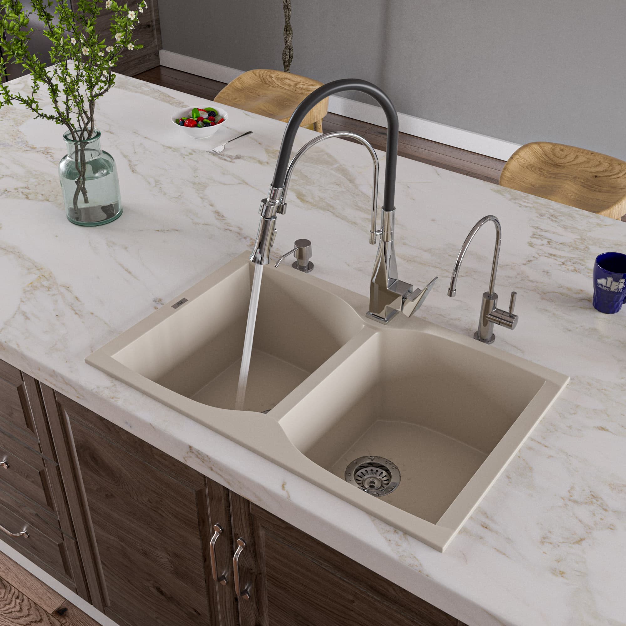ALFI AB3220DI Double Bowl Granite Composite Kitchen Sink - image 1
