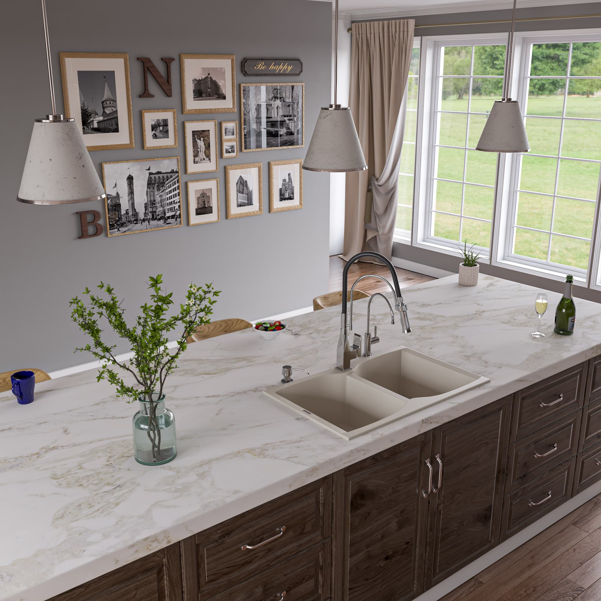 ALFI AB3220DI Double Bowl Granite Composite Kitchen Sink - image 6