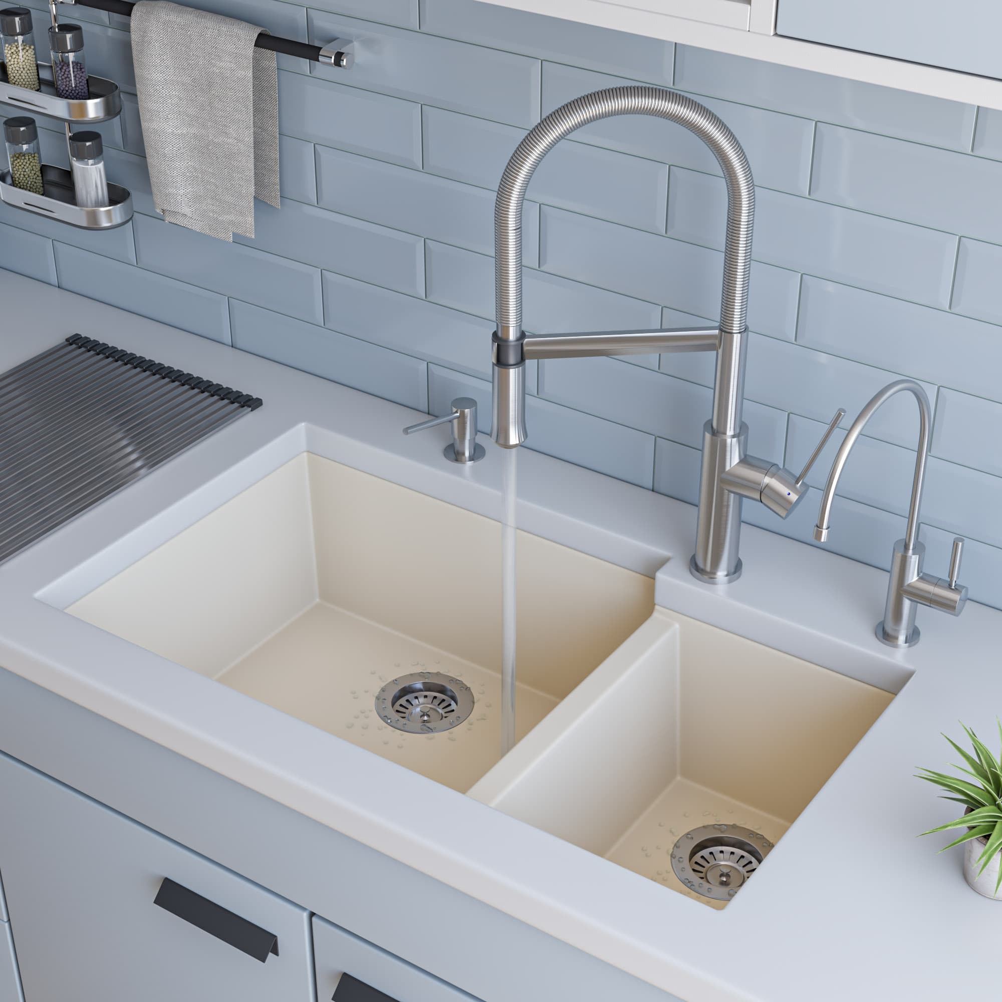 ALFI AB3319UM Double Bowl Undermount Granite Composite Kitchen Sink - image 1