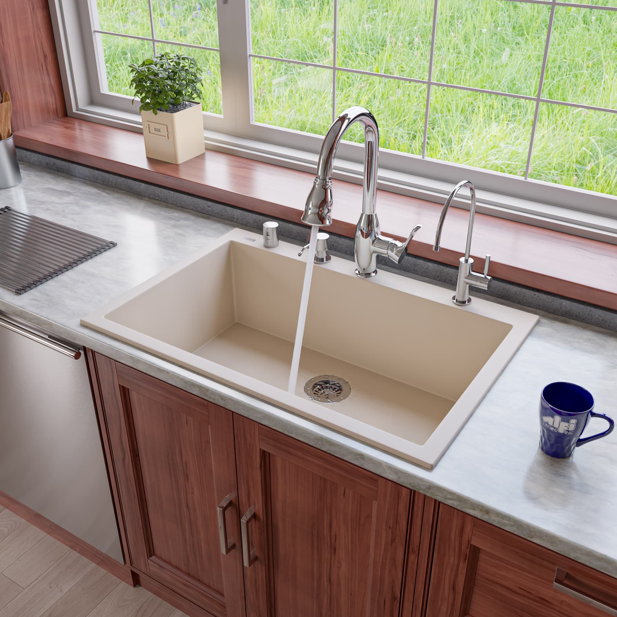 ALFI AB3322DI Single Bowl Drop-In Granite Composite Kitchen Sink - image 1