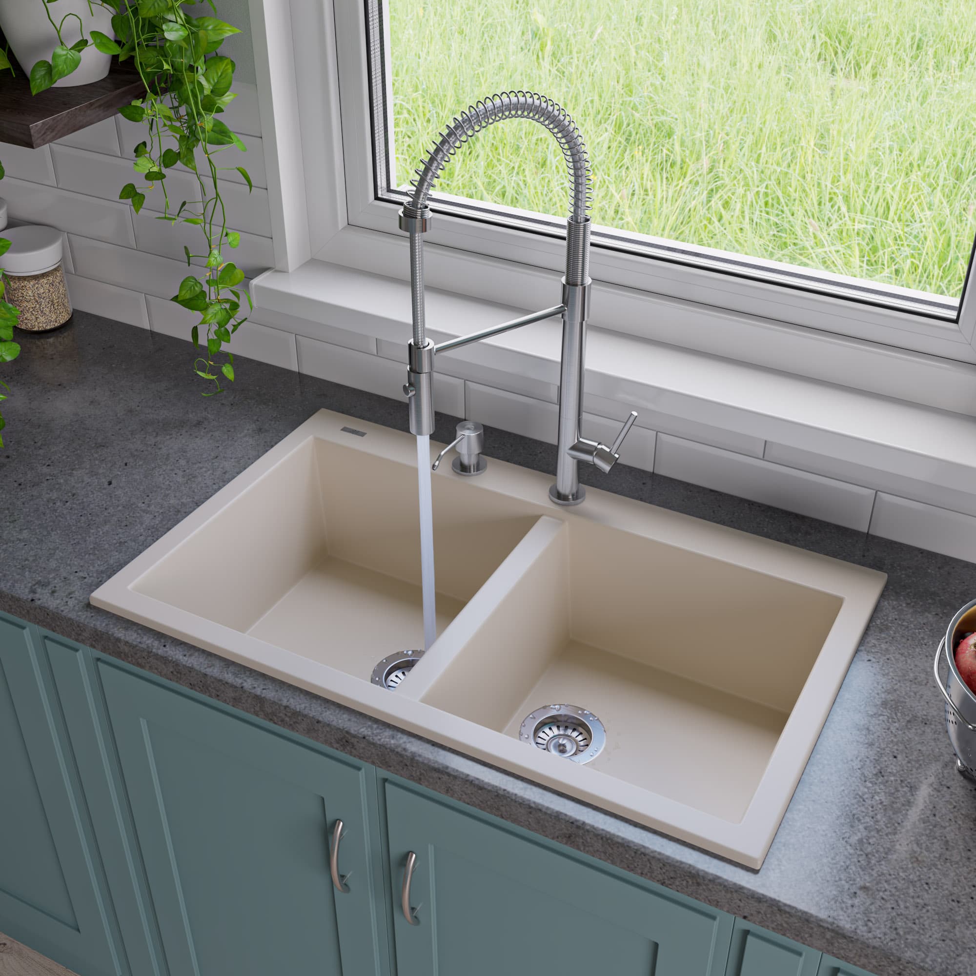 ALFI AB3420DI Double Bowl Granite Composite Kitchen Sink - image 1