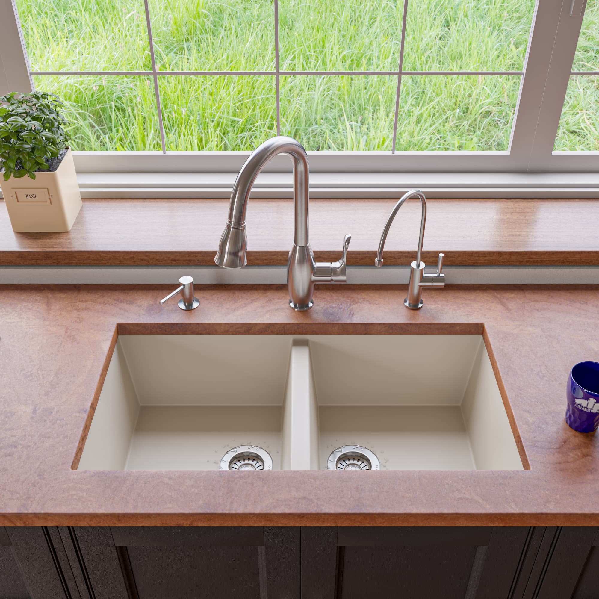 ALFI AB3420UM 34" Double Bowl Granite Composite Kitchen Sink - image 2