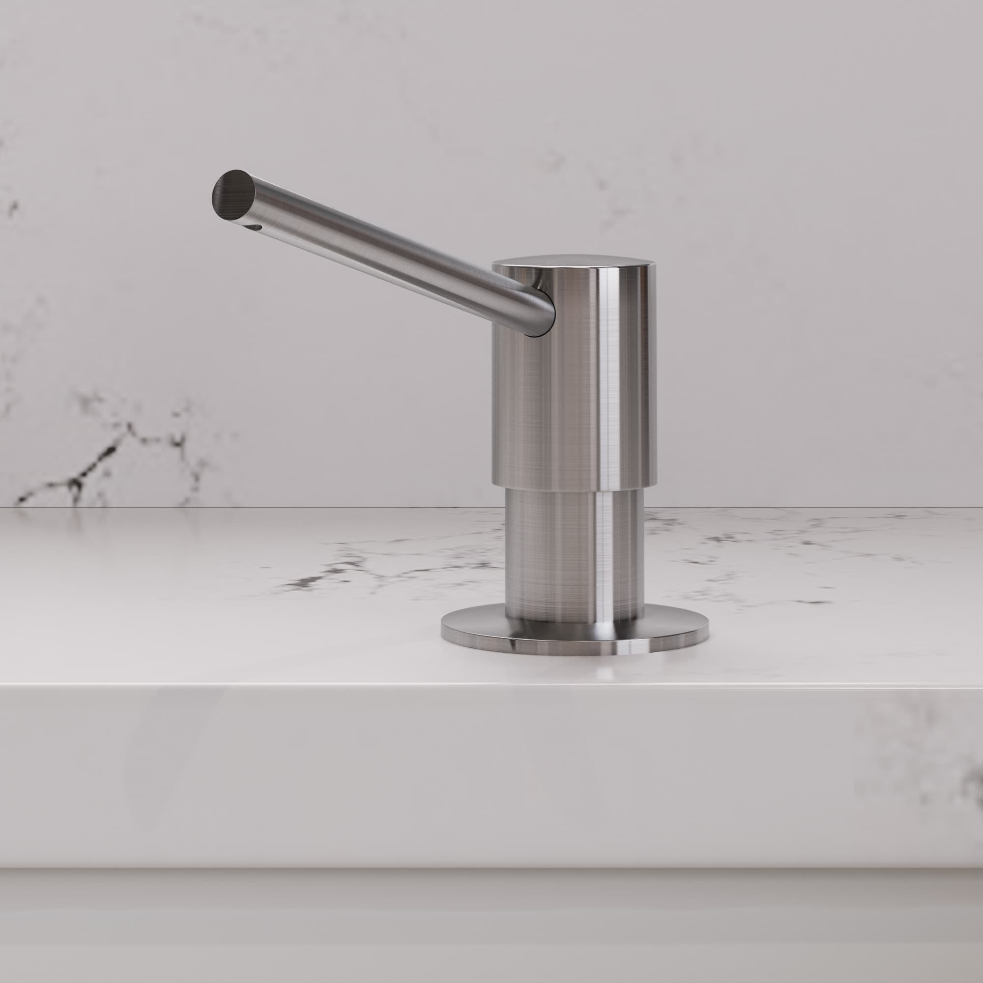 ALFI AB5006 Modern Round Brushed Stainless Steel Soap Dispenser