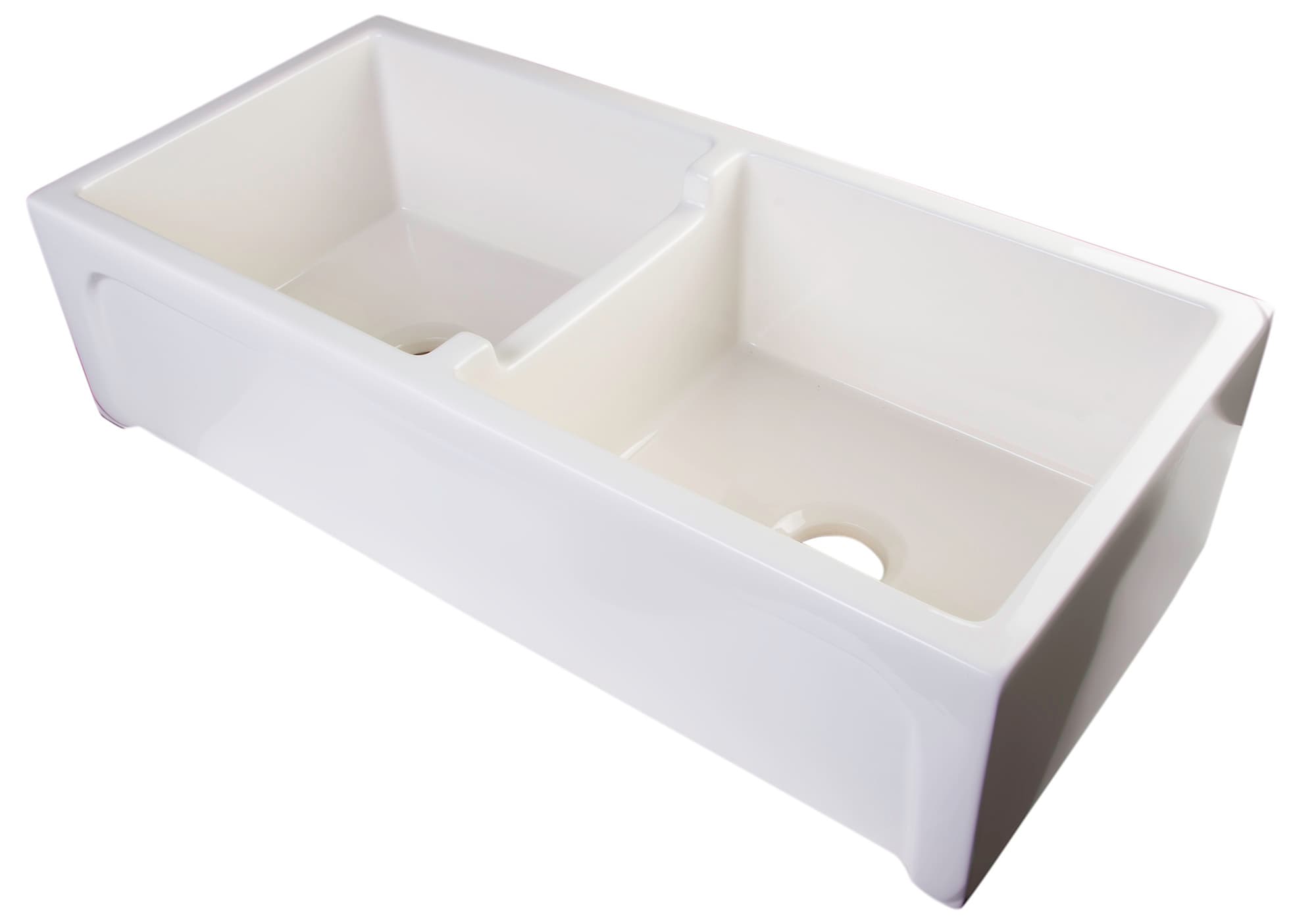 ALFI AB3918ARCH 39" Arched Apron Fireclay Double Bowl Farm Kitchen Sink - image 1