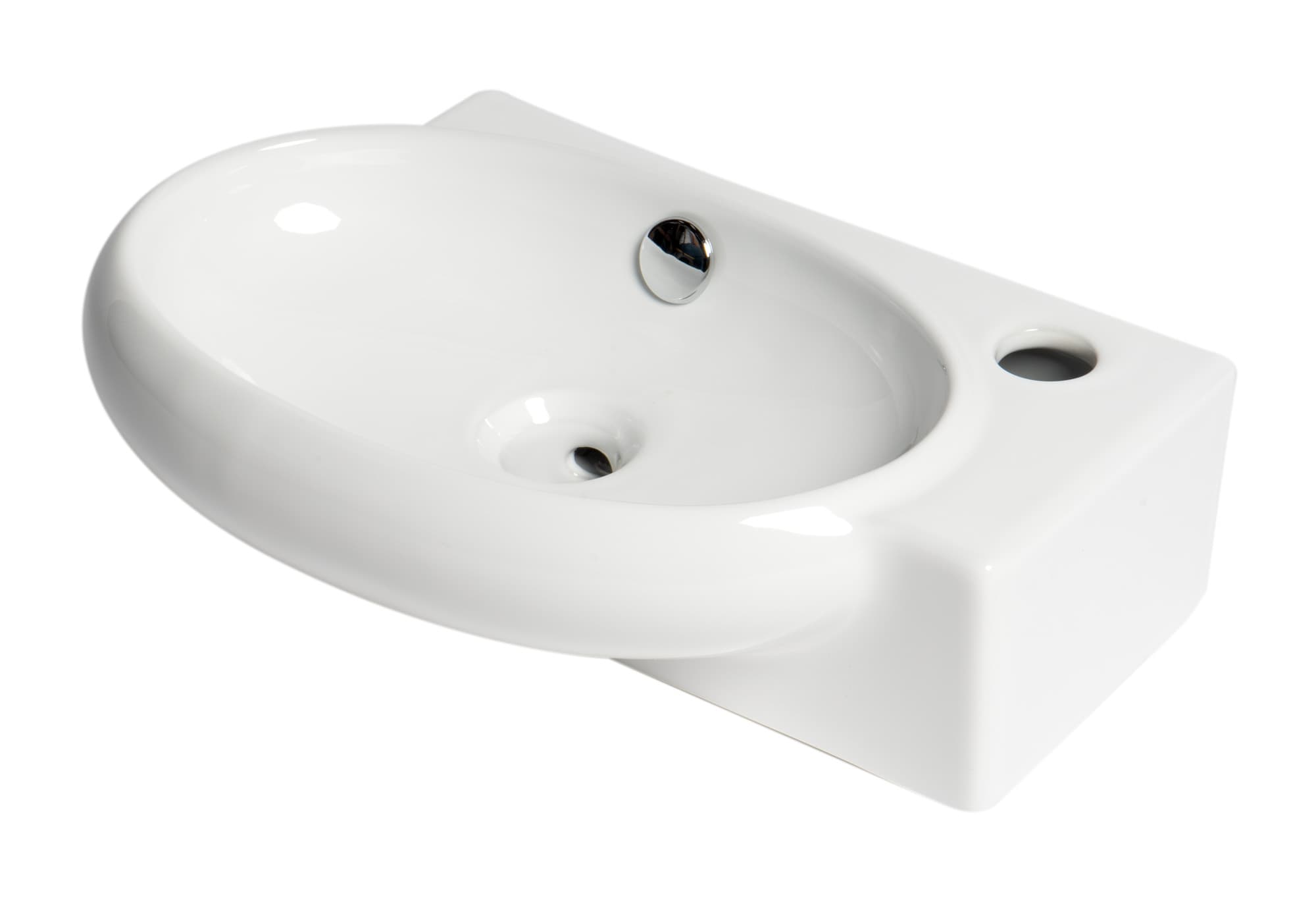 ALFI ABC117 17" Small White Wall Mounted Ceramic Sink, Bathroom Sink - image 1