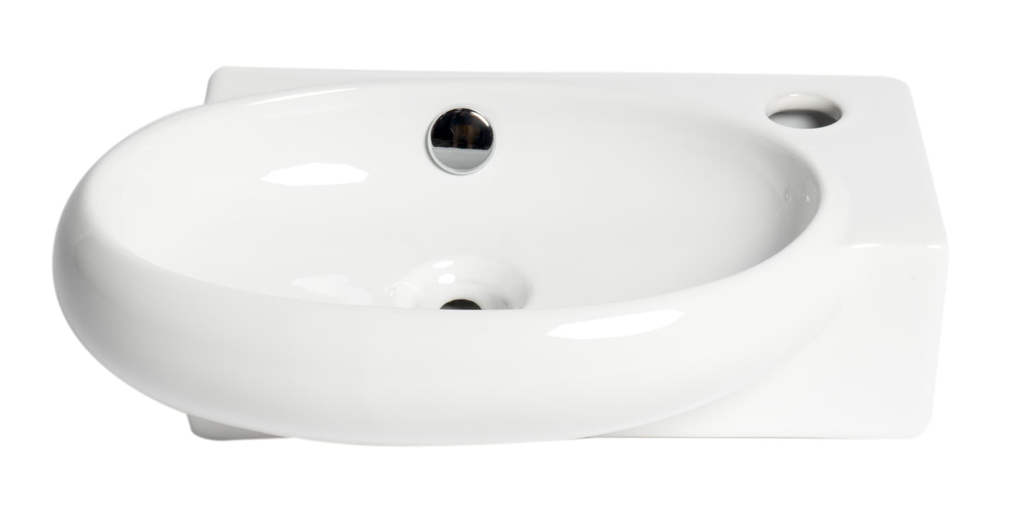 ALFI ABC117 17" Small White Wall Mounted Ceramic Sink, Bathroom Sink - image 3