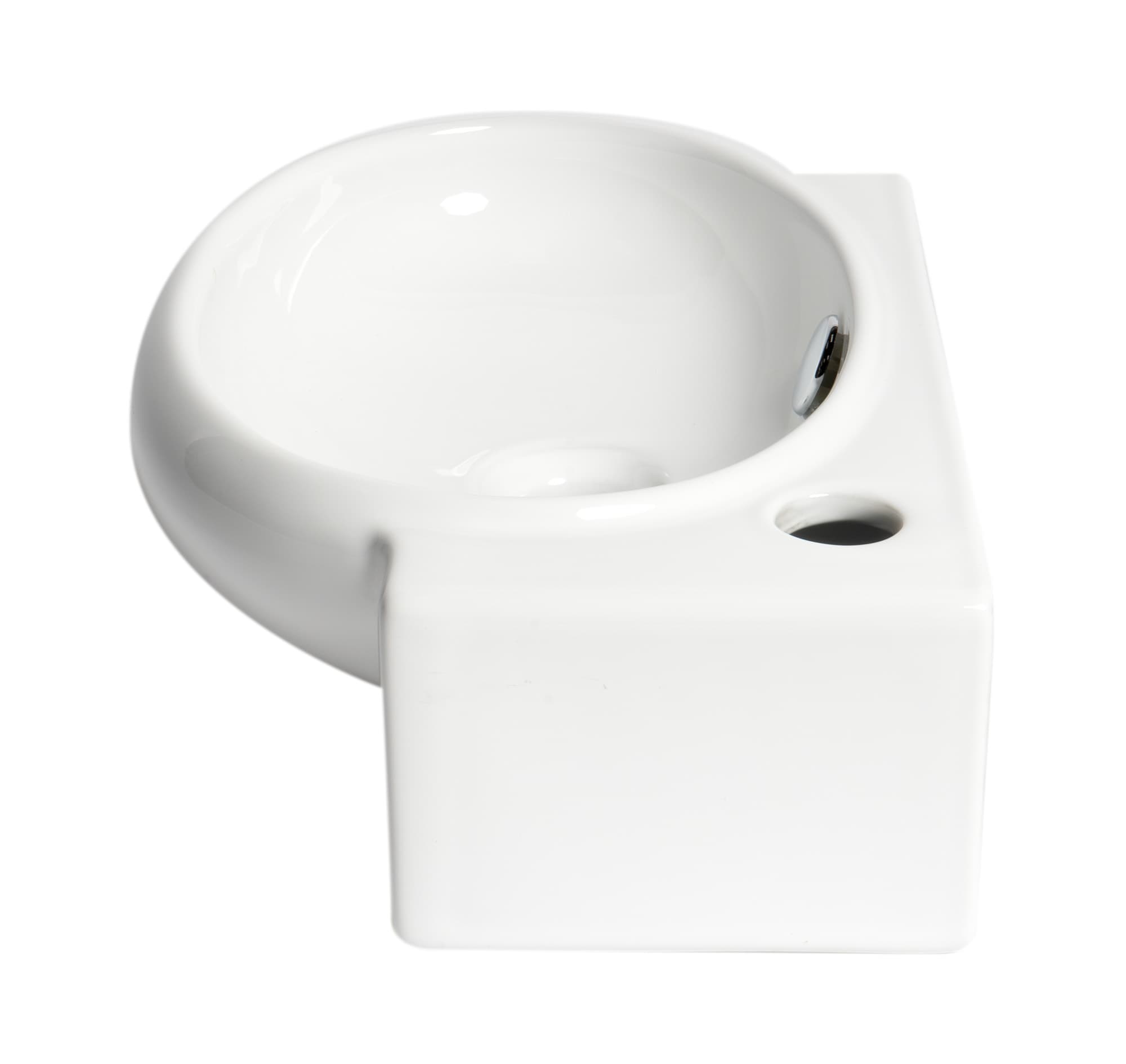 ALFI ABC117 17" Small White Wall Mounted Ceramic Sink, Bathroom Sink - image 4