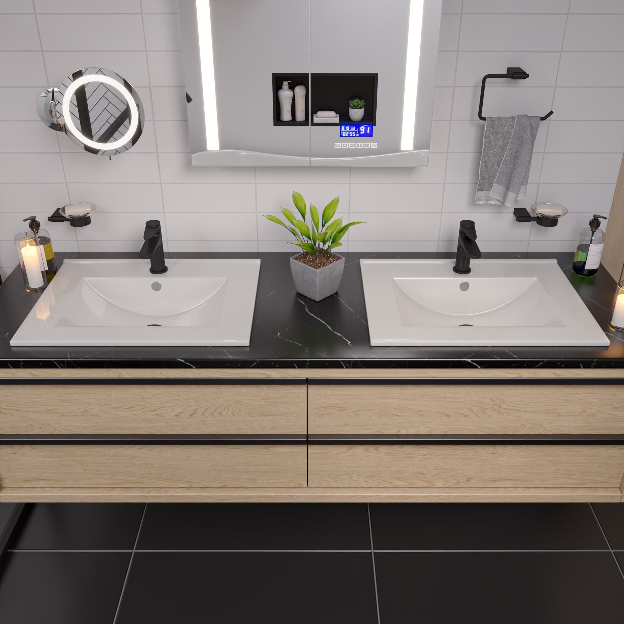 ALFI ABC803 25" Rectangular Drop-In Ceramic Bathroom Sink - image 3