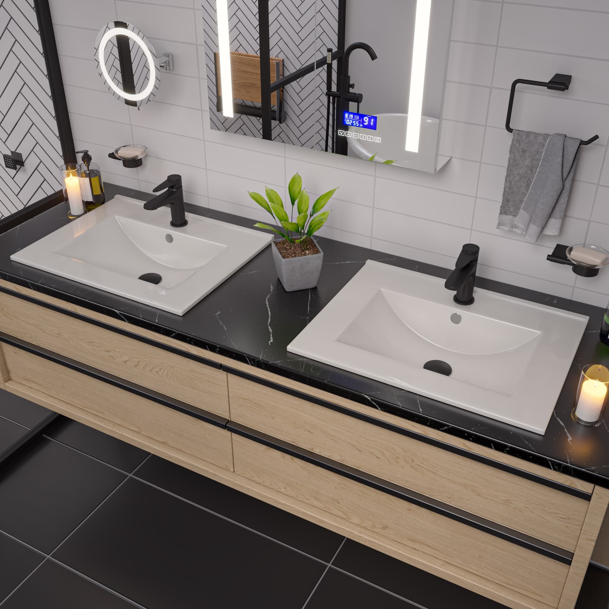 ALFI ABC803 25" Rectangular Drop-In Ceramic Bathroom Sink - image 4
