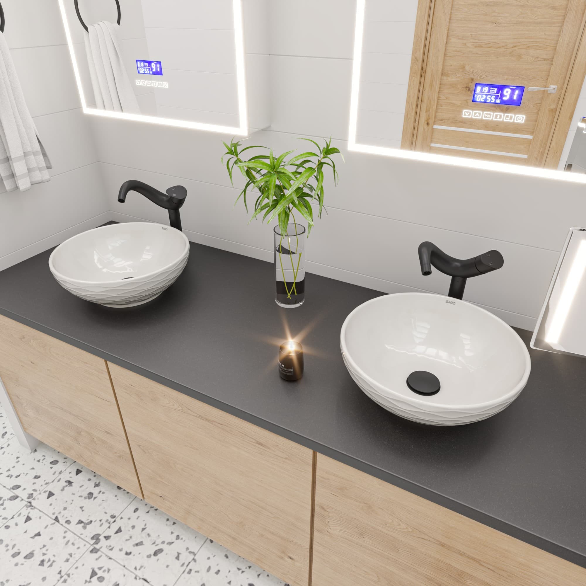 ALFI ABC909 White 17" Round Ceramic Vessel Sink - image 4