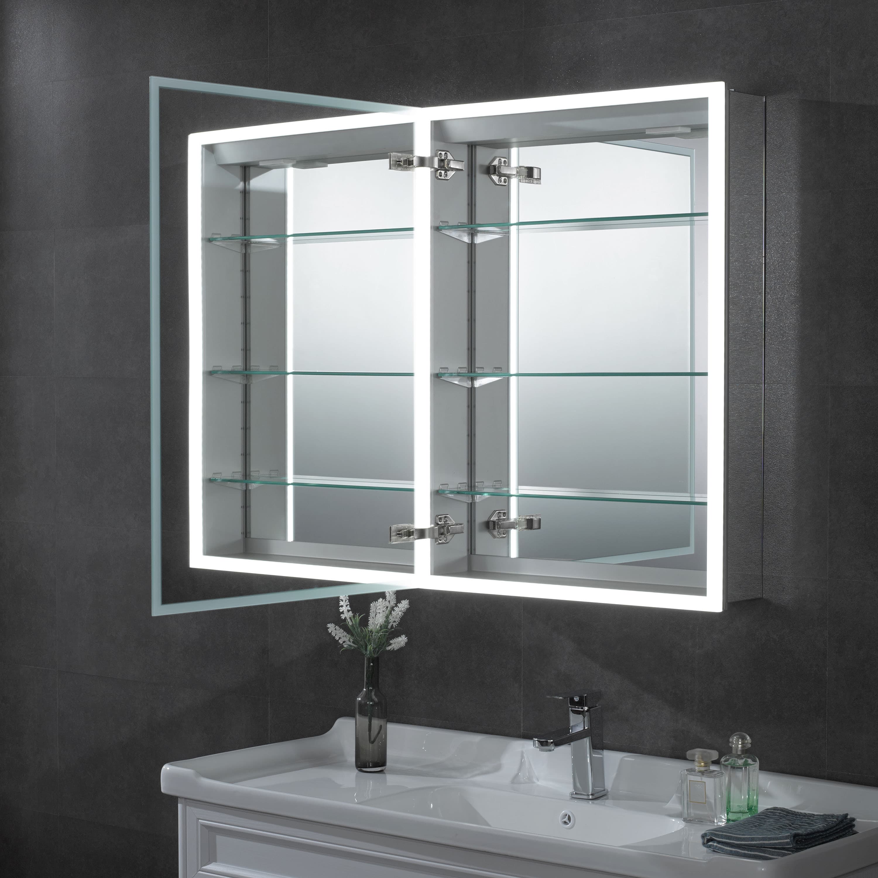 ALFI ABMC2432 24"x32" Single Door LED Medicine Cabinet